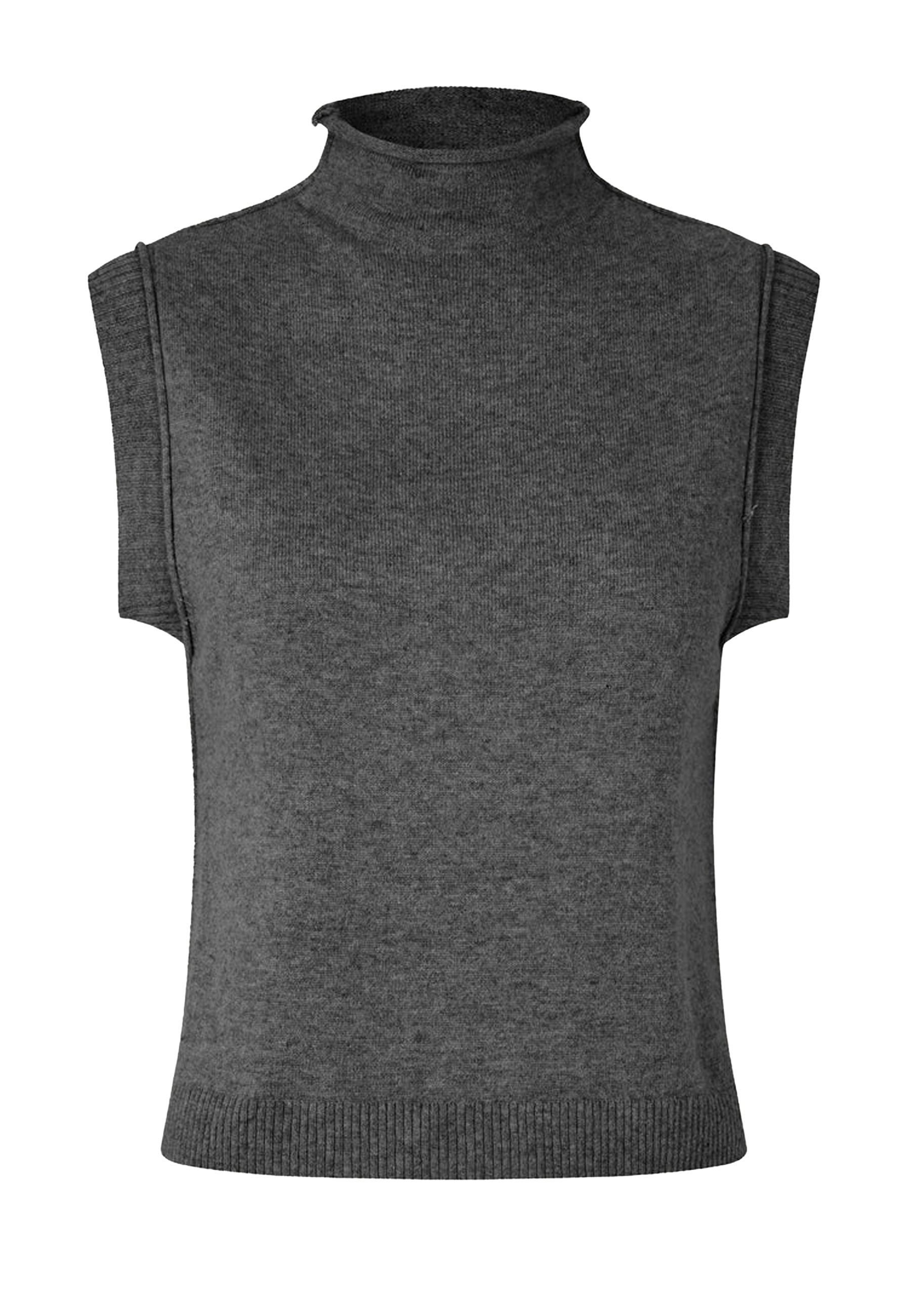 Carla Stehkragen Cashmere Top | Dark Gull