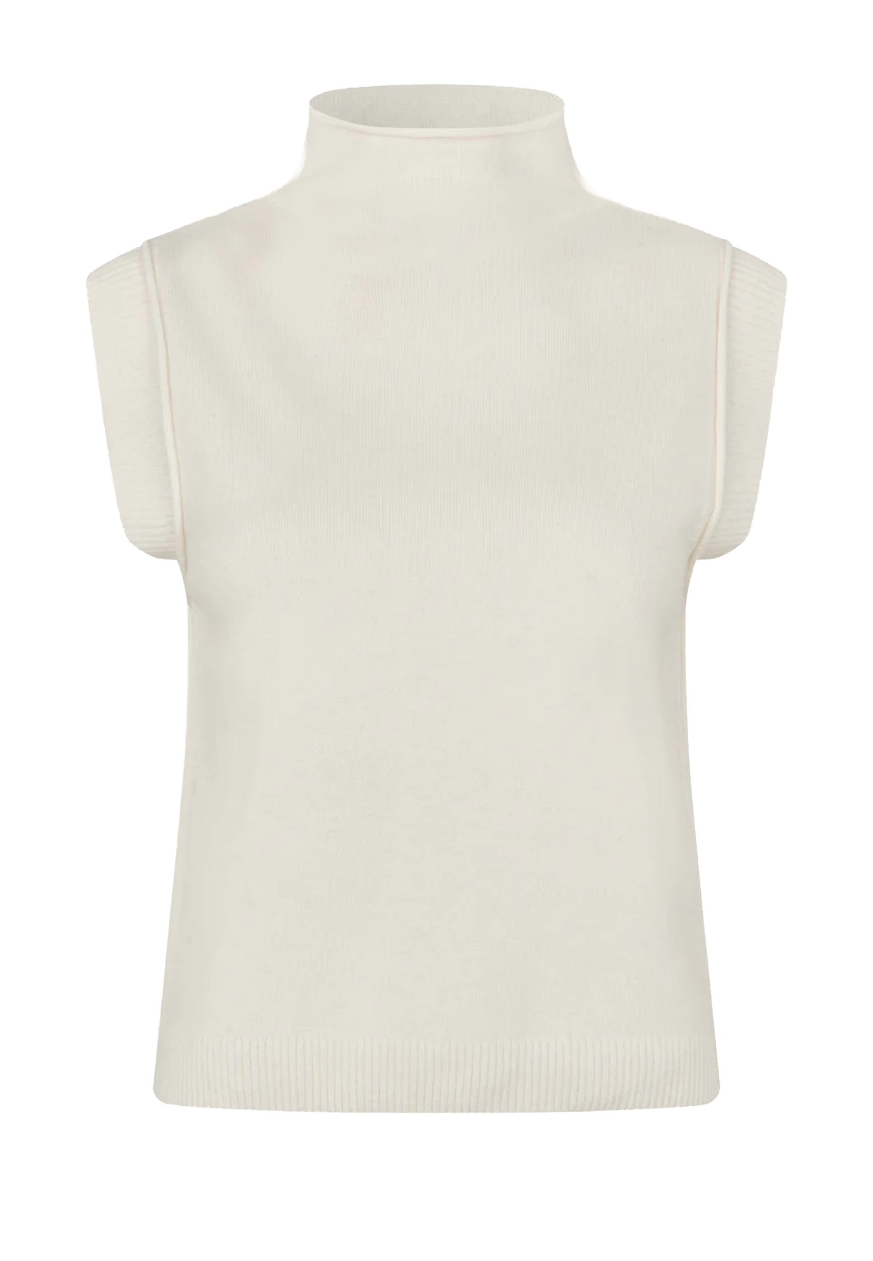 Carla Stehkragen Cashmere Top | Off White