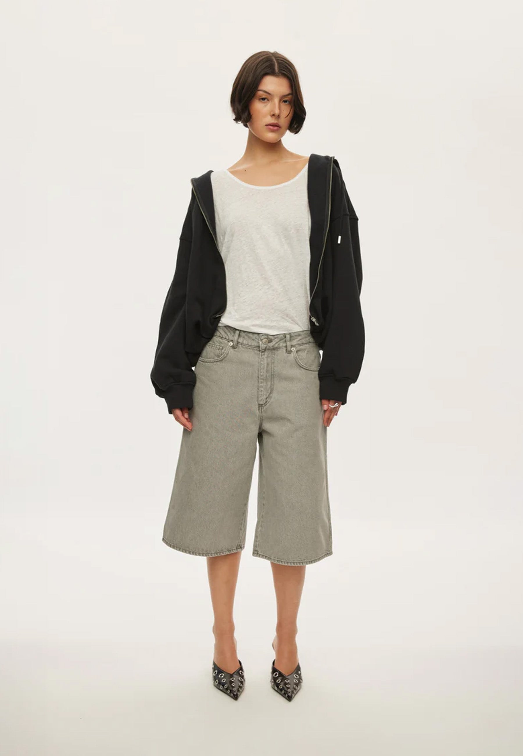 City Denim Short | Light Grey Wash