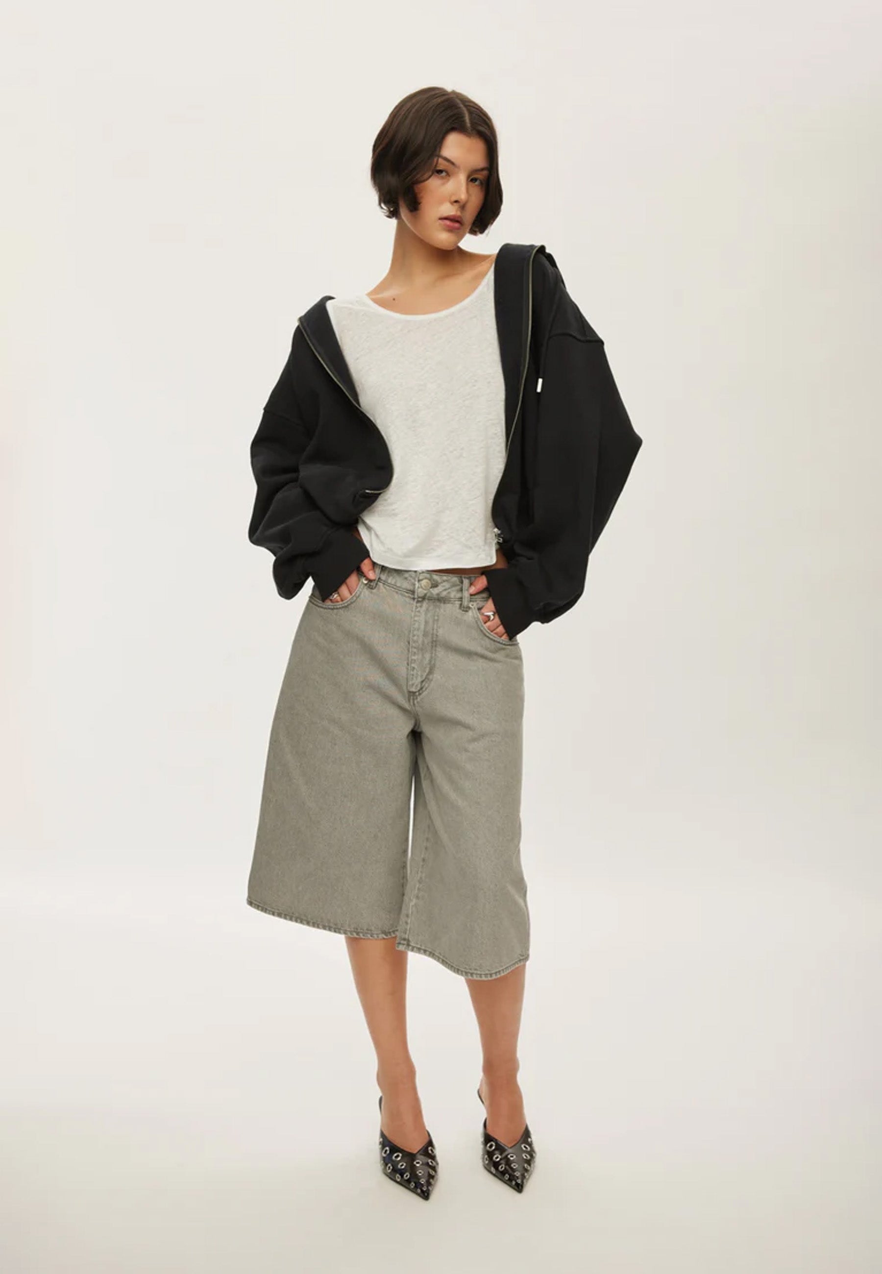 City Denim Short | Light Grey Wash