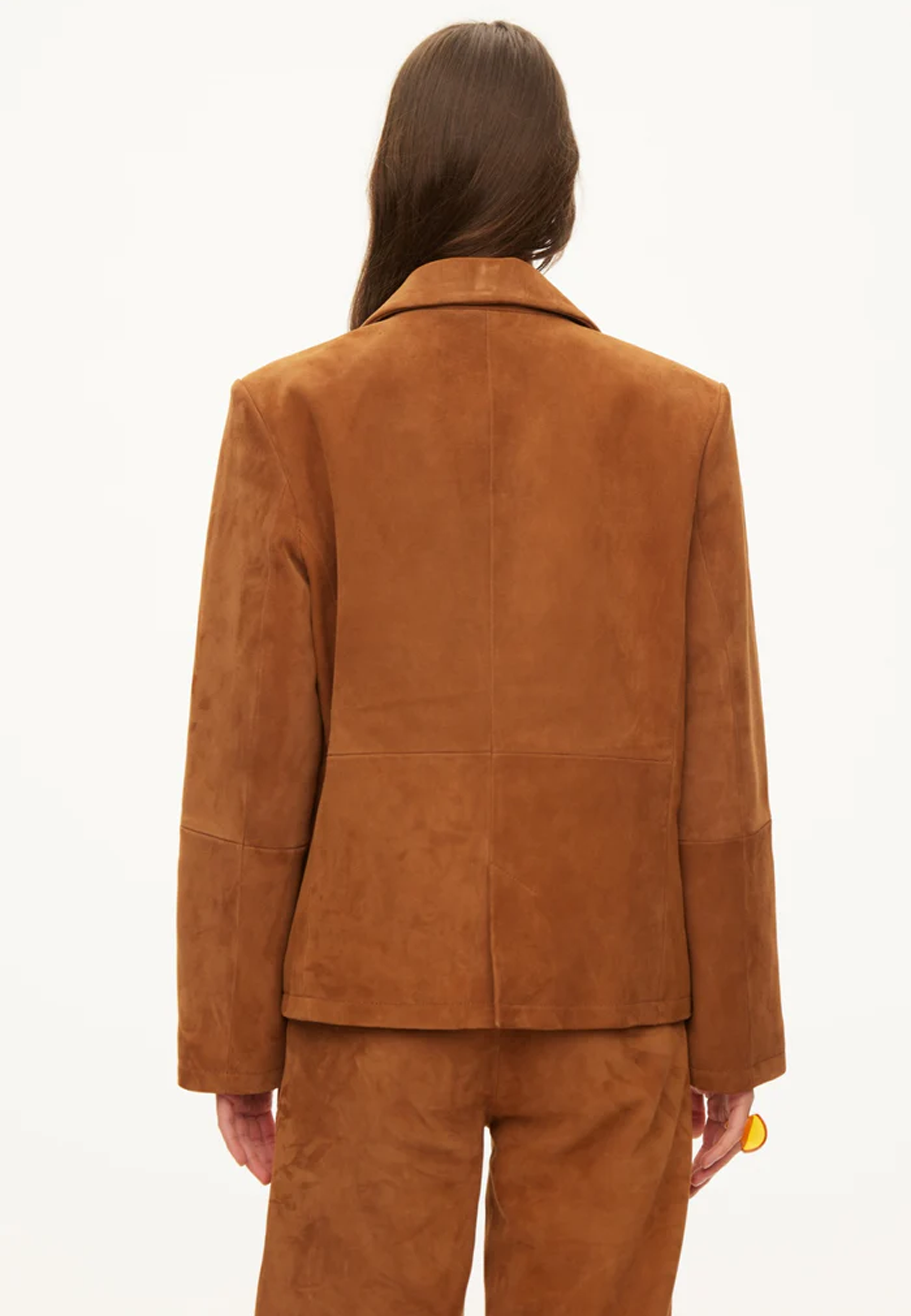 Kylie ruskindsblazer | Tobaksbrun