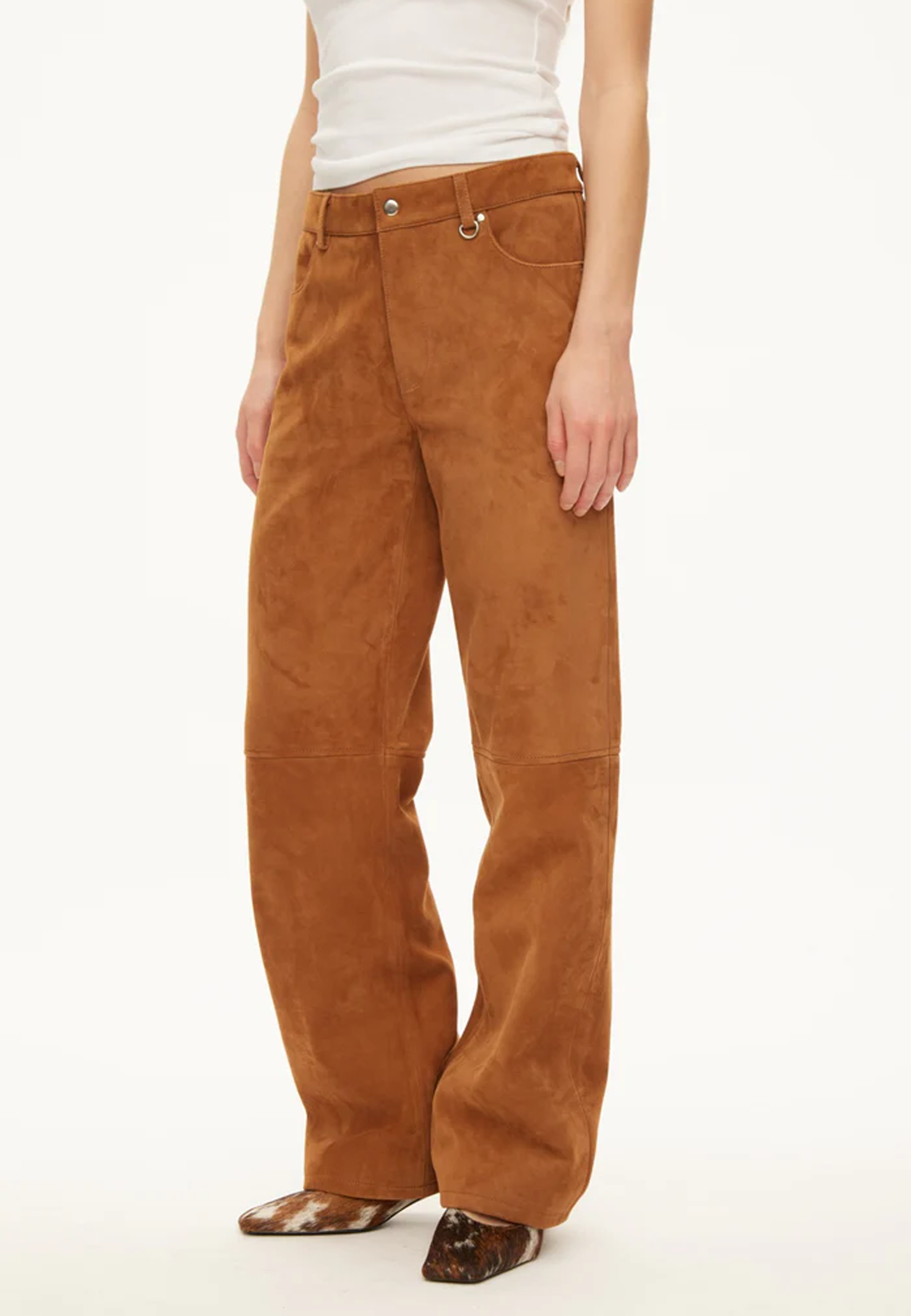Kylie ruskindsbukser | Tobaksbrun