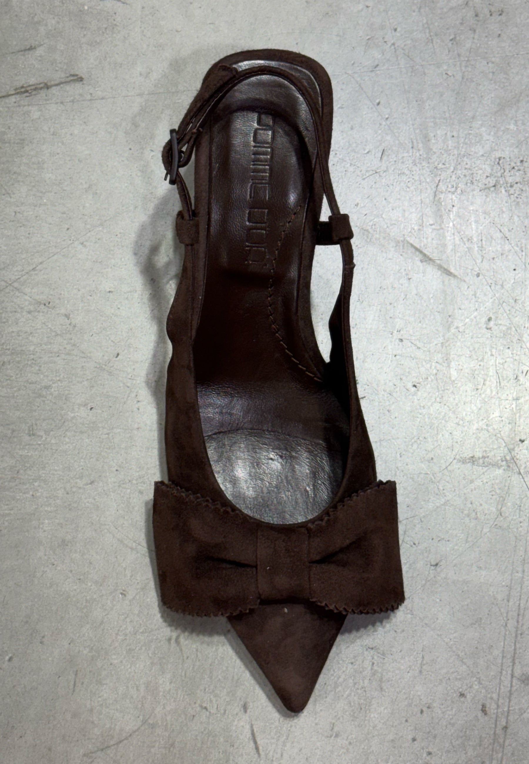 6260 Henriette Heel Sling | Espresso Camoscio