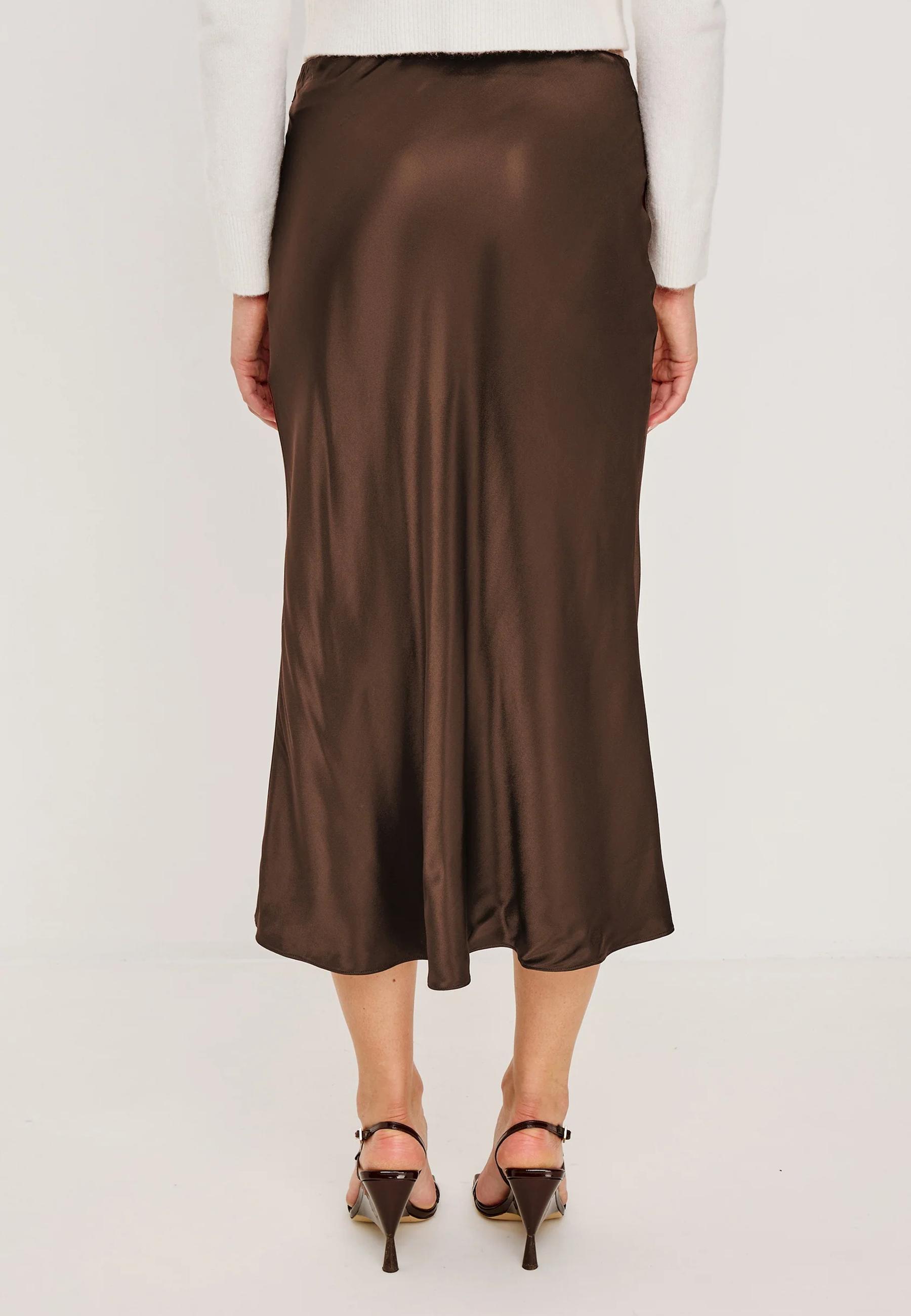 Anya Satin Midirock | Espresso