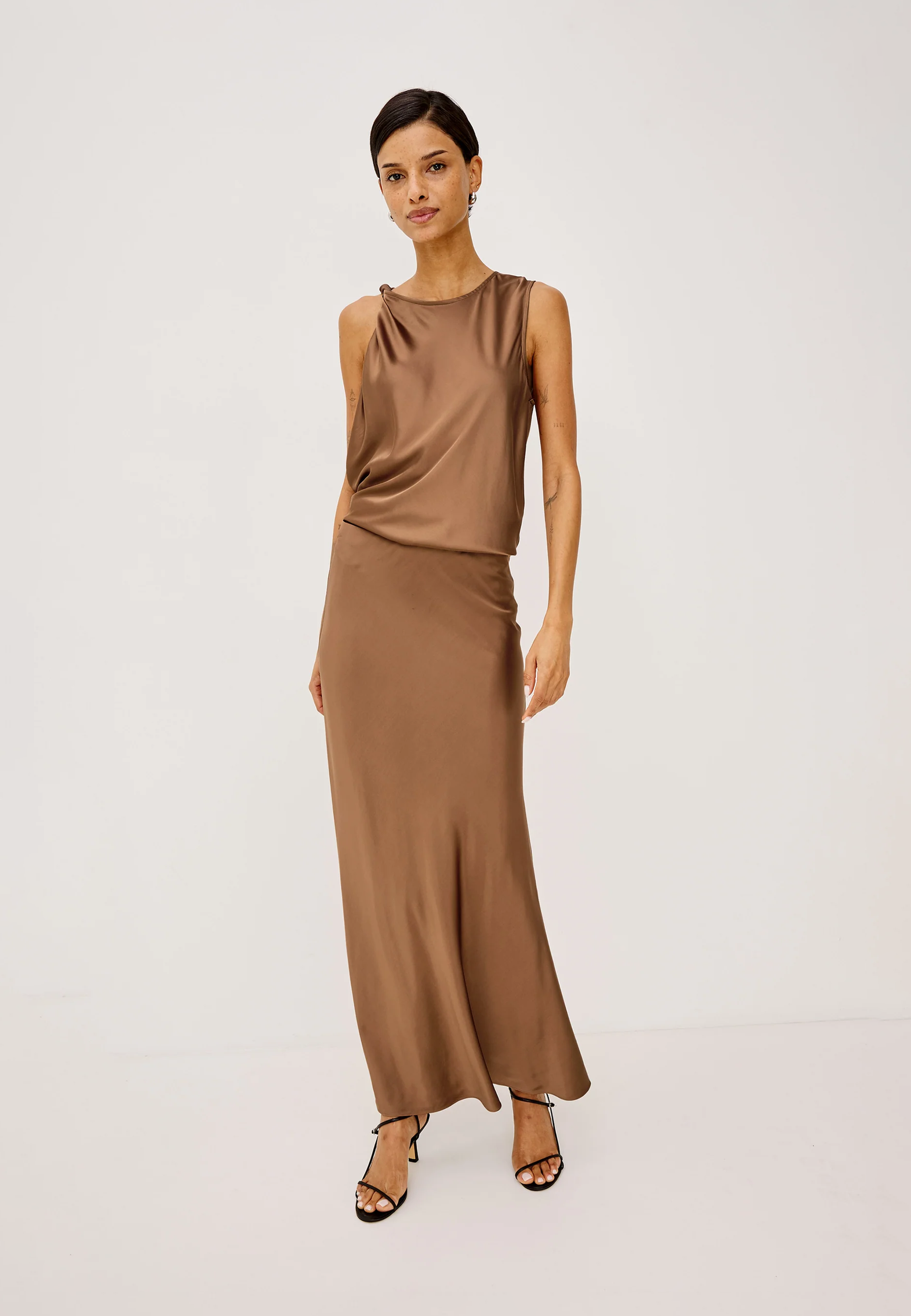 Romina Satin Maxirock | Cinnamon