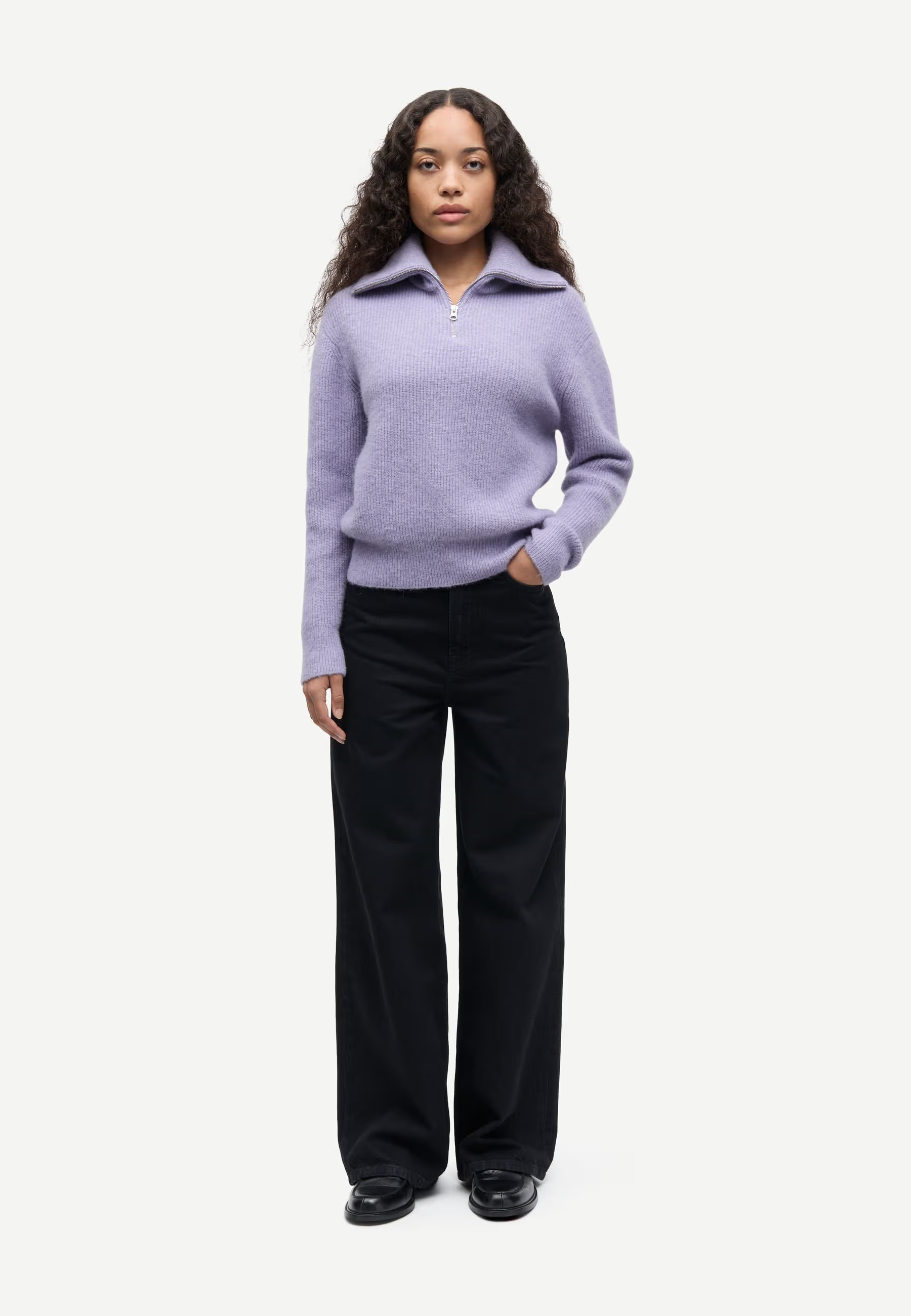 Saanour Halfzip Alpaka Pullover | Wisteria