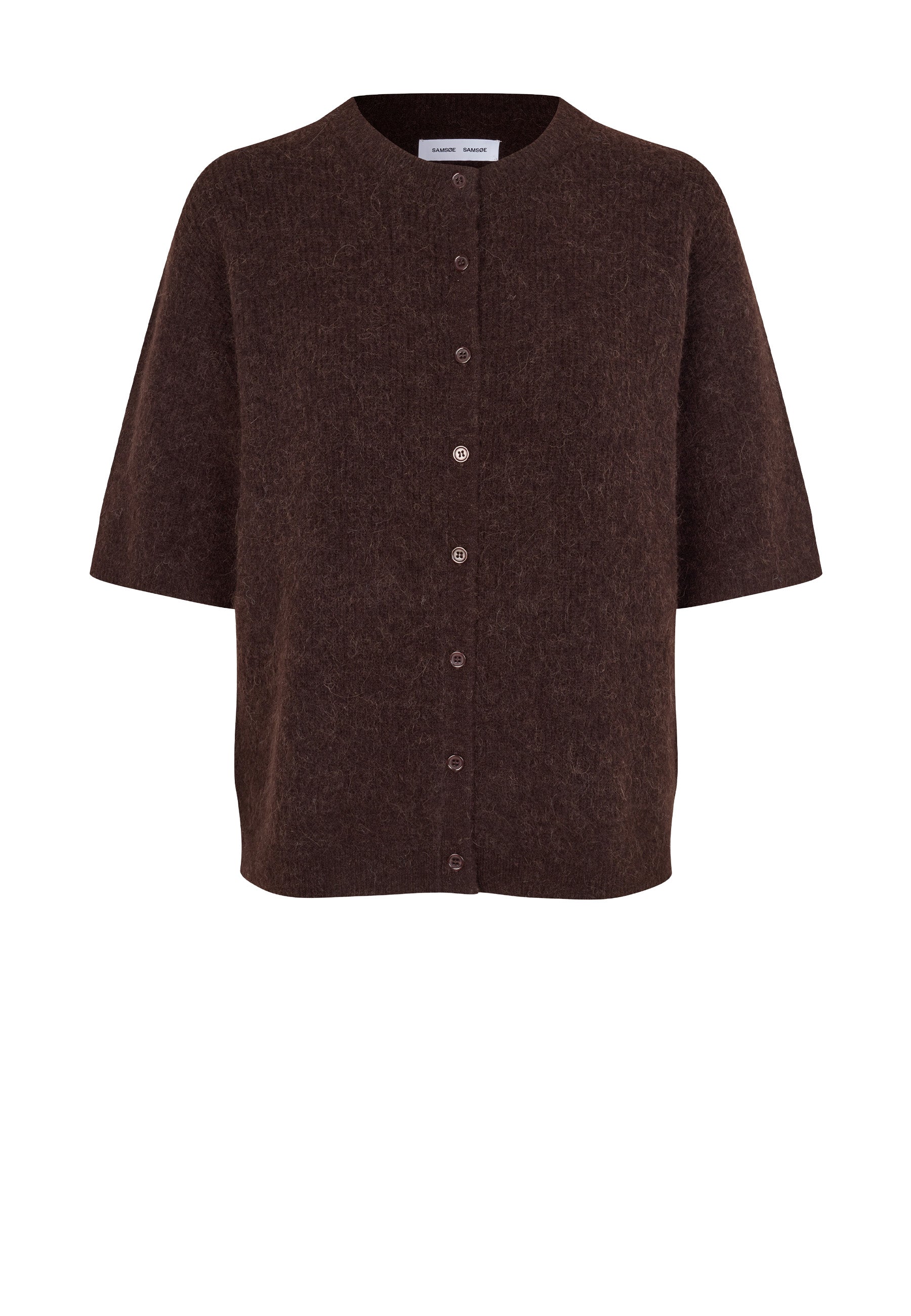 Saanoura Alpaca Kortærmet Cardigan | Sort Kaffe