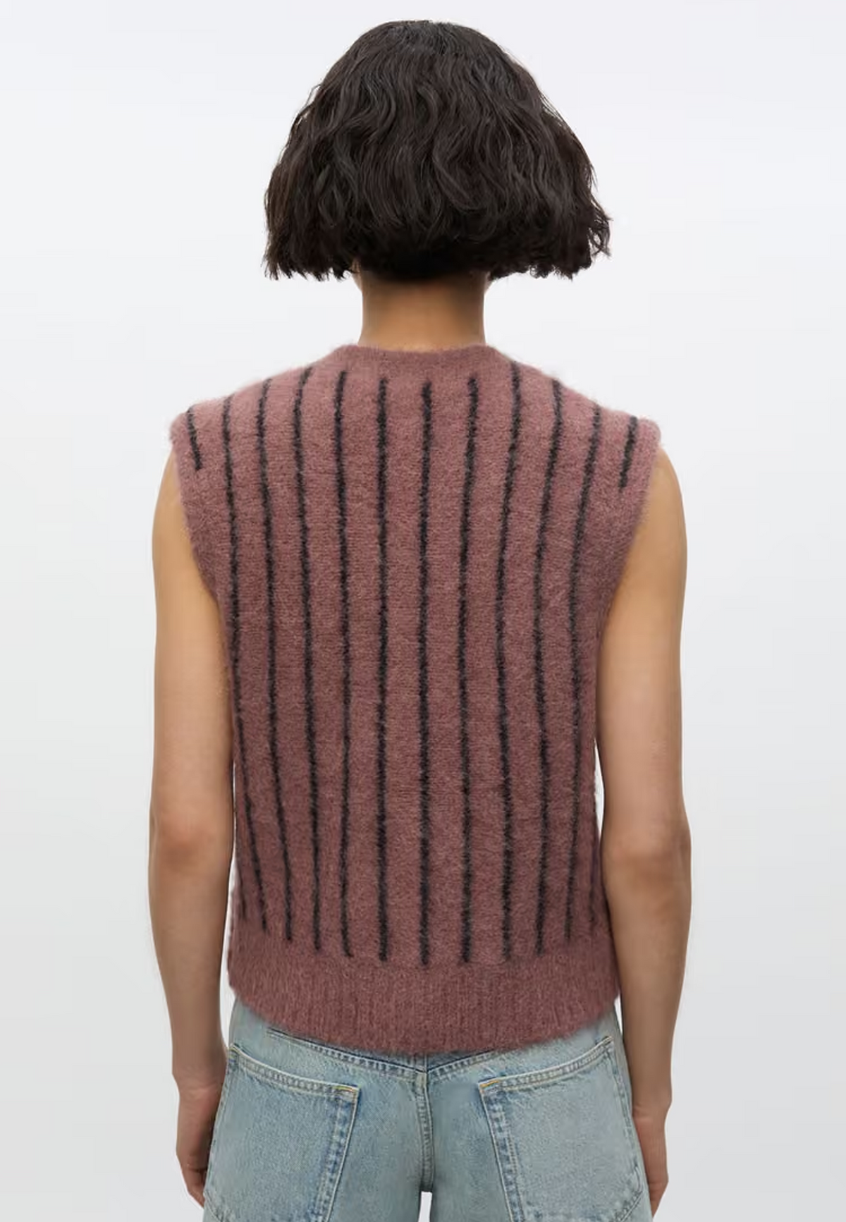 Sajeanne Alpaka Cardigan | Rose Taupe Stripes