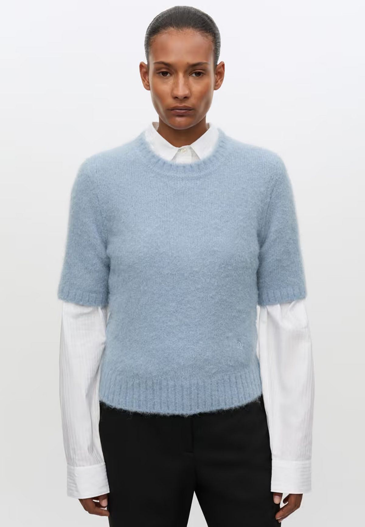 Sajeanne Alpaka T-Shirt Pullover | Dusty Blue