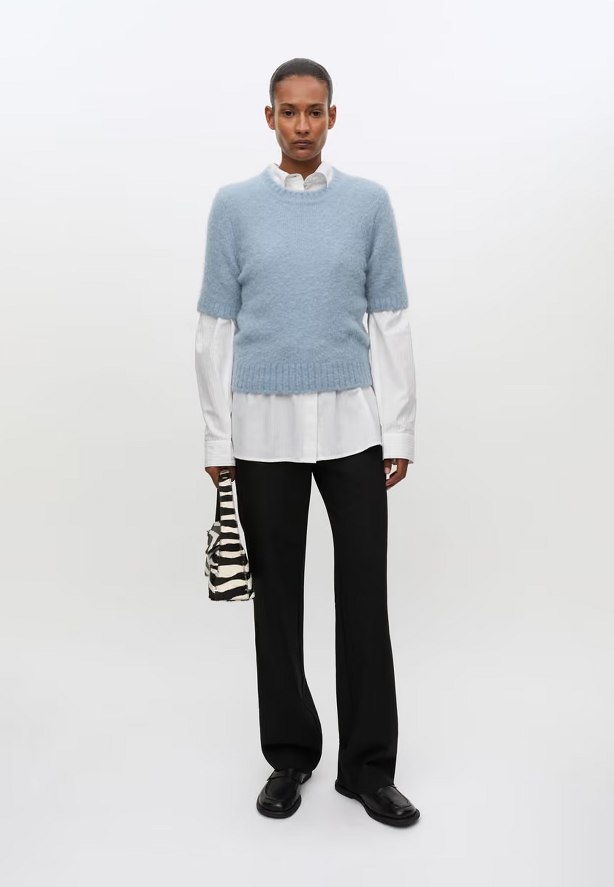 Sajeanne Alpaka T-Shirt Pullover | Dusty Blue