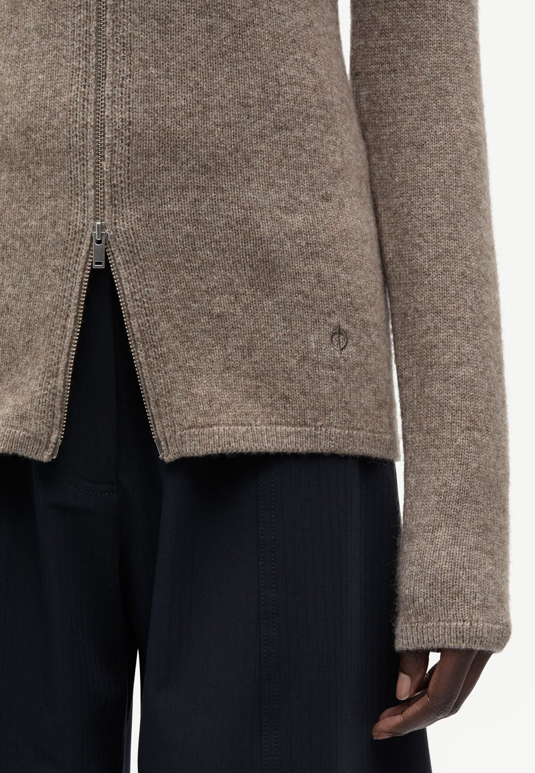Sanelo Zip Cardigan | Lead Gray Melange