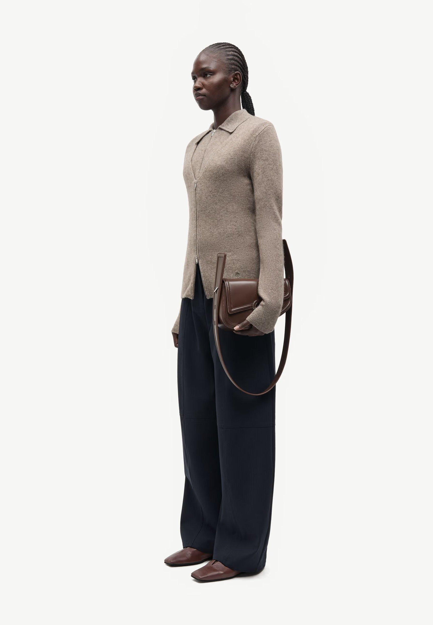 Sanelo Zip Cardigan | Lead Gray Melange