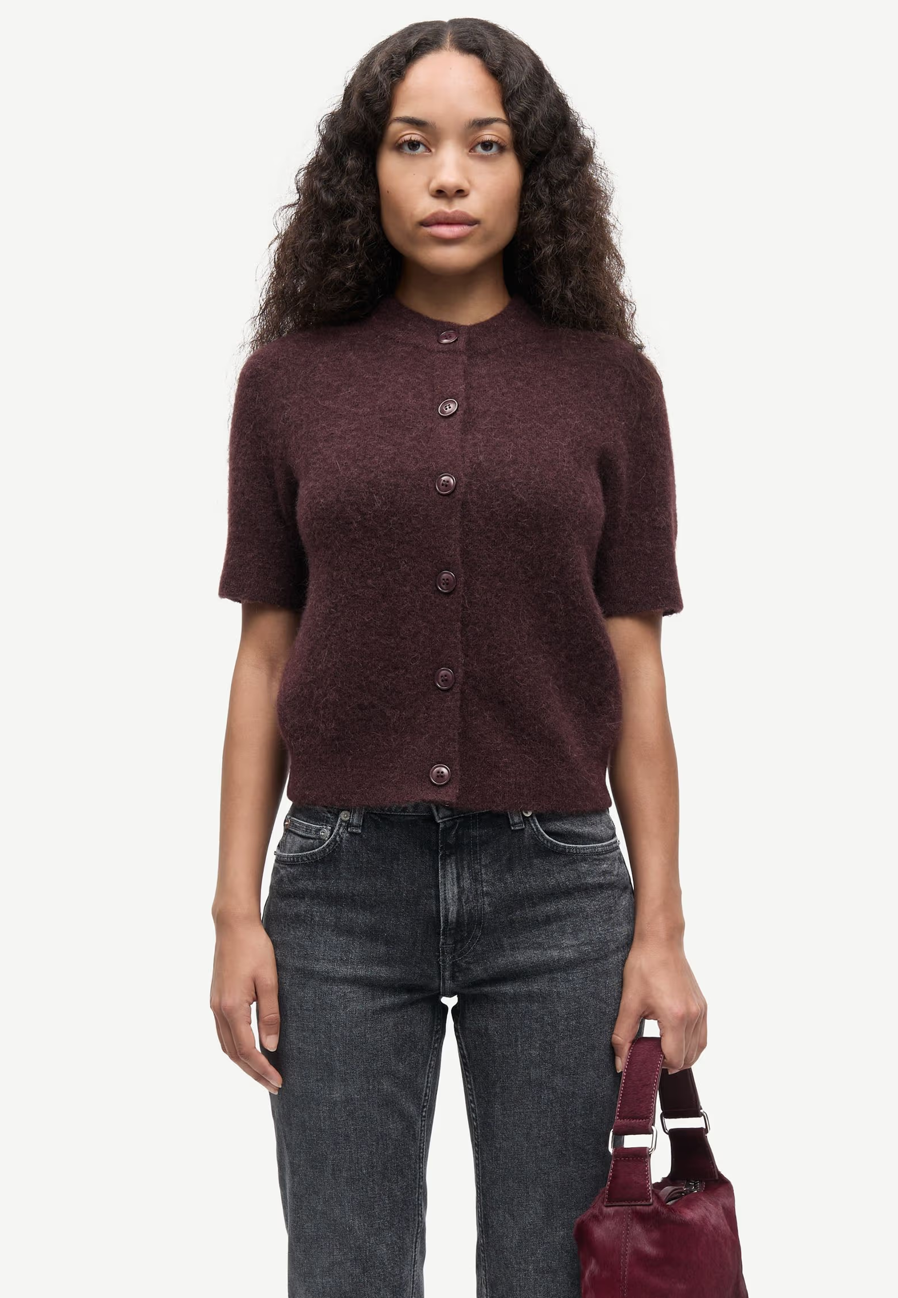 Sanoura Alpaka Kurzarm Cardigan | Fudge