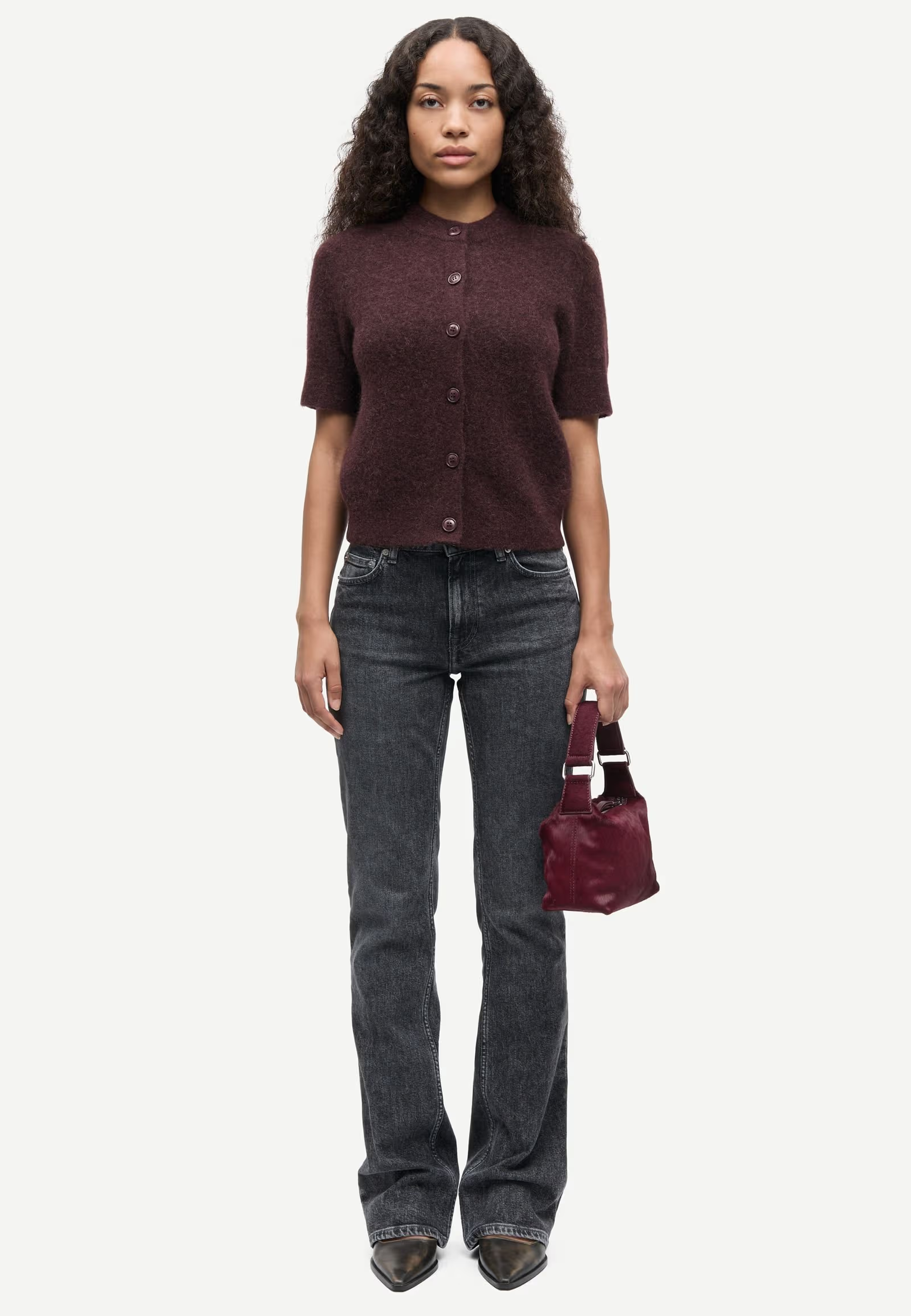 Sanoura Alpaka Kurzarm Cardigan | Fudge