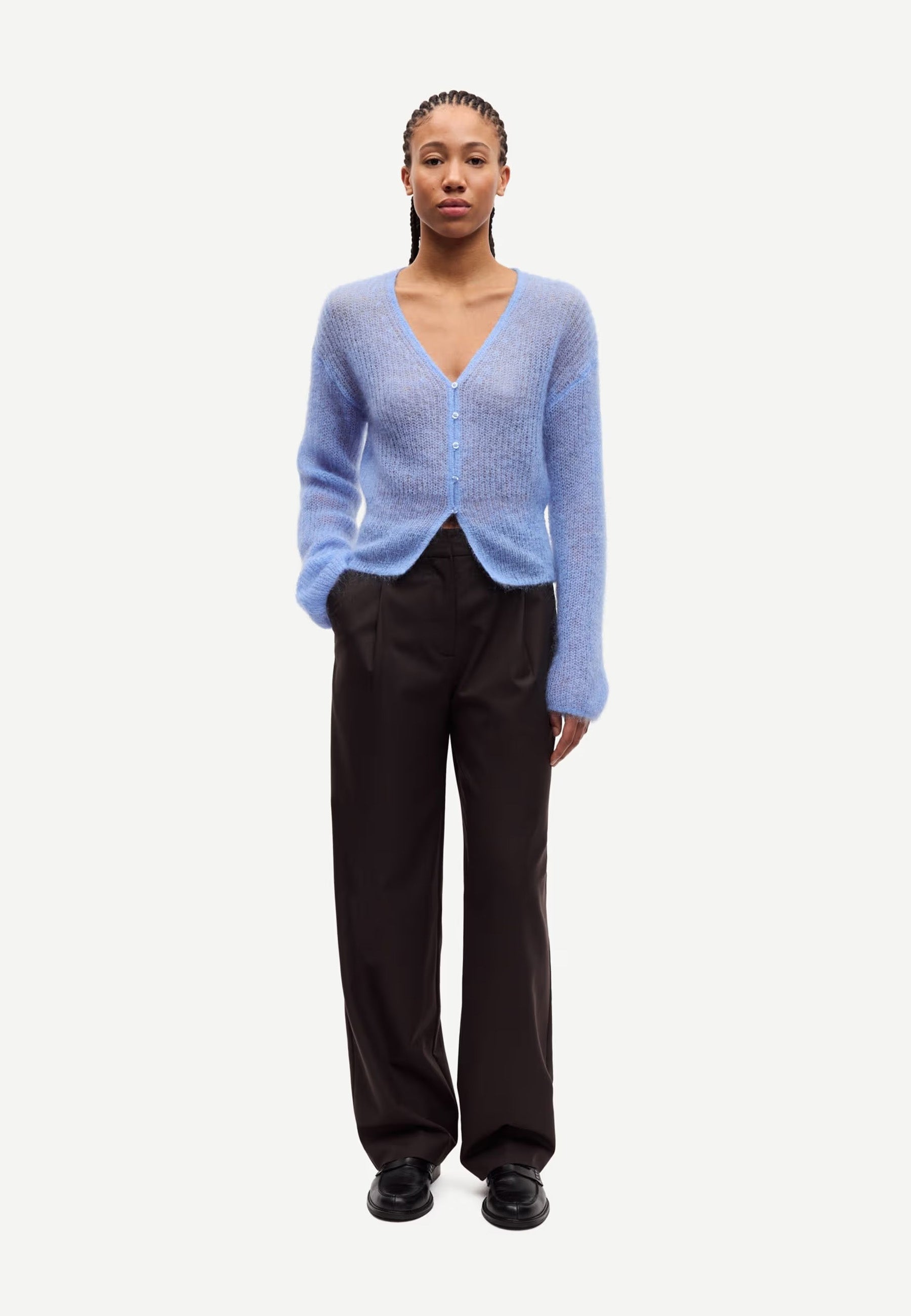 Sapoppie Mohair Cardigan | Della Robbia Blue