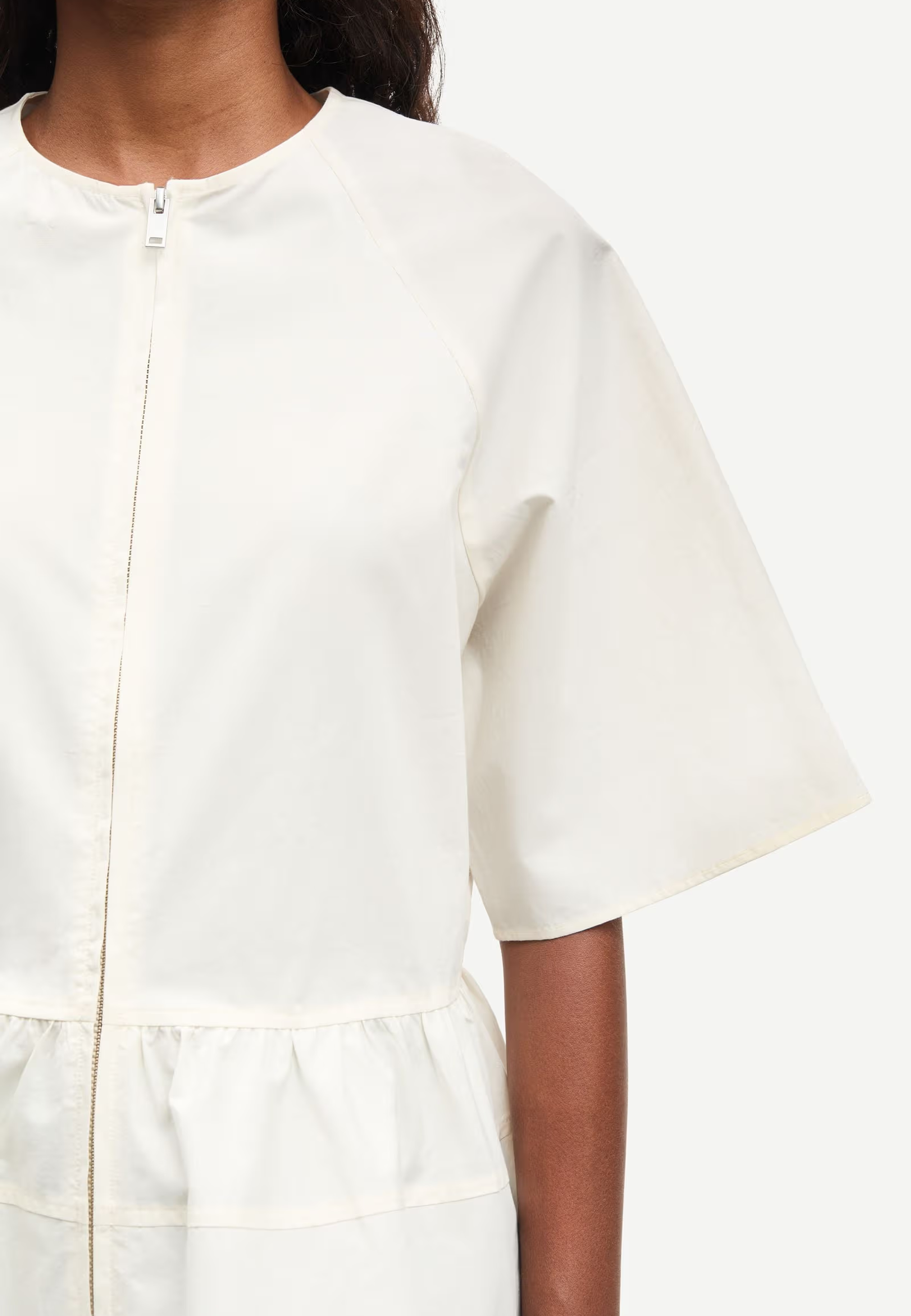 Satoman Kurzarm Bluse | Egret