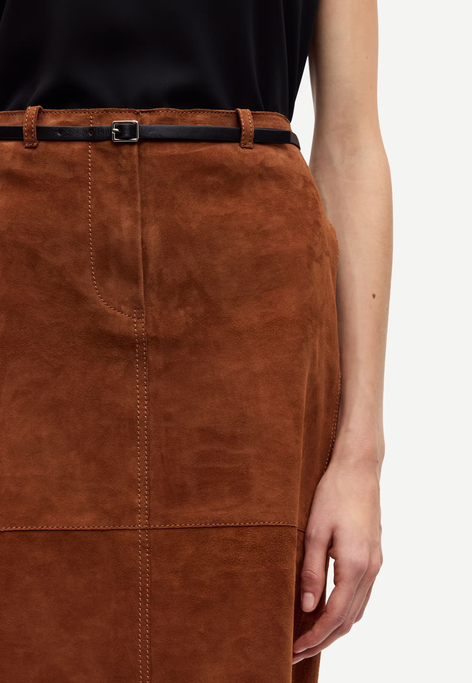 Savana Ziegenleder Midi Rock Tortoise Shell