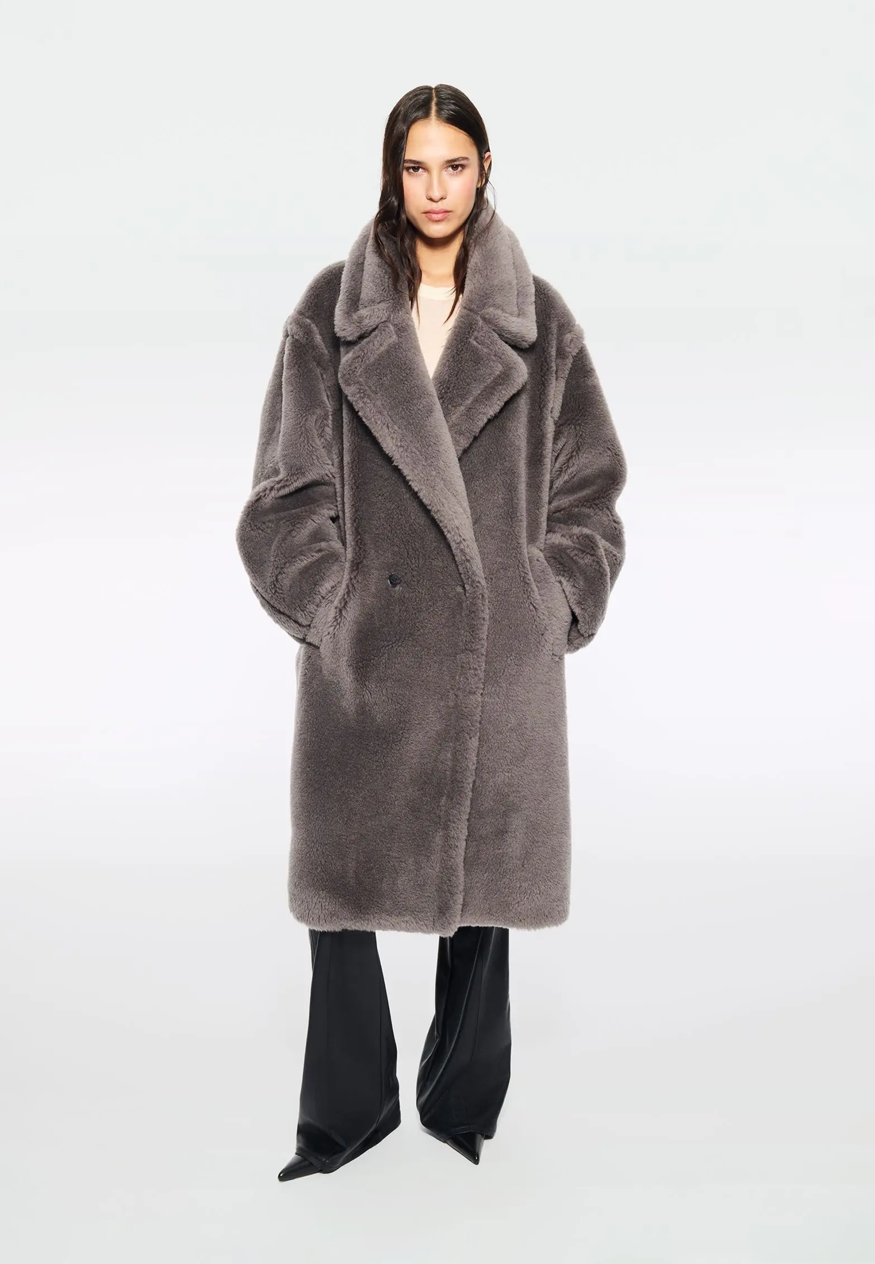 Biba Fake Fur Mantel | Grey