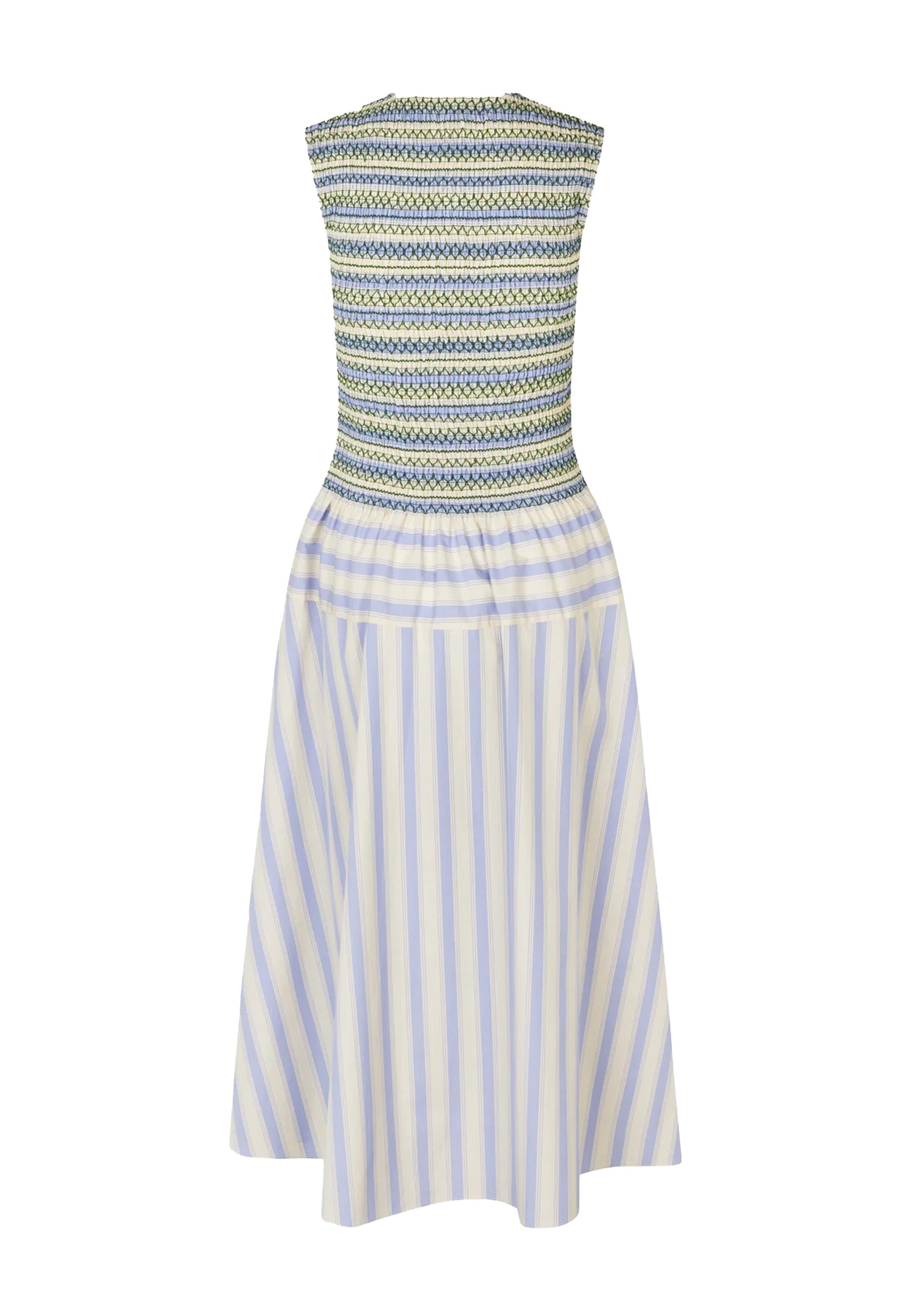 D126-2367 Smocked Maxikleid | Pastel Stripes