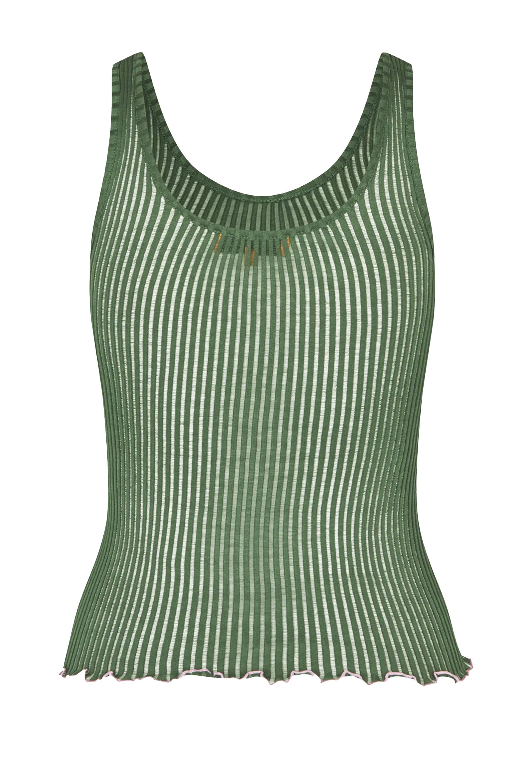 T059-2355 Seamless Tank Top | Dark Green
