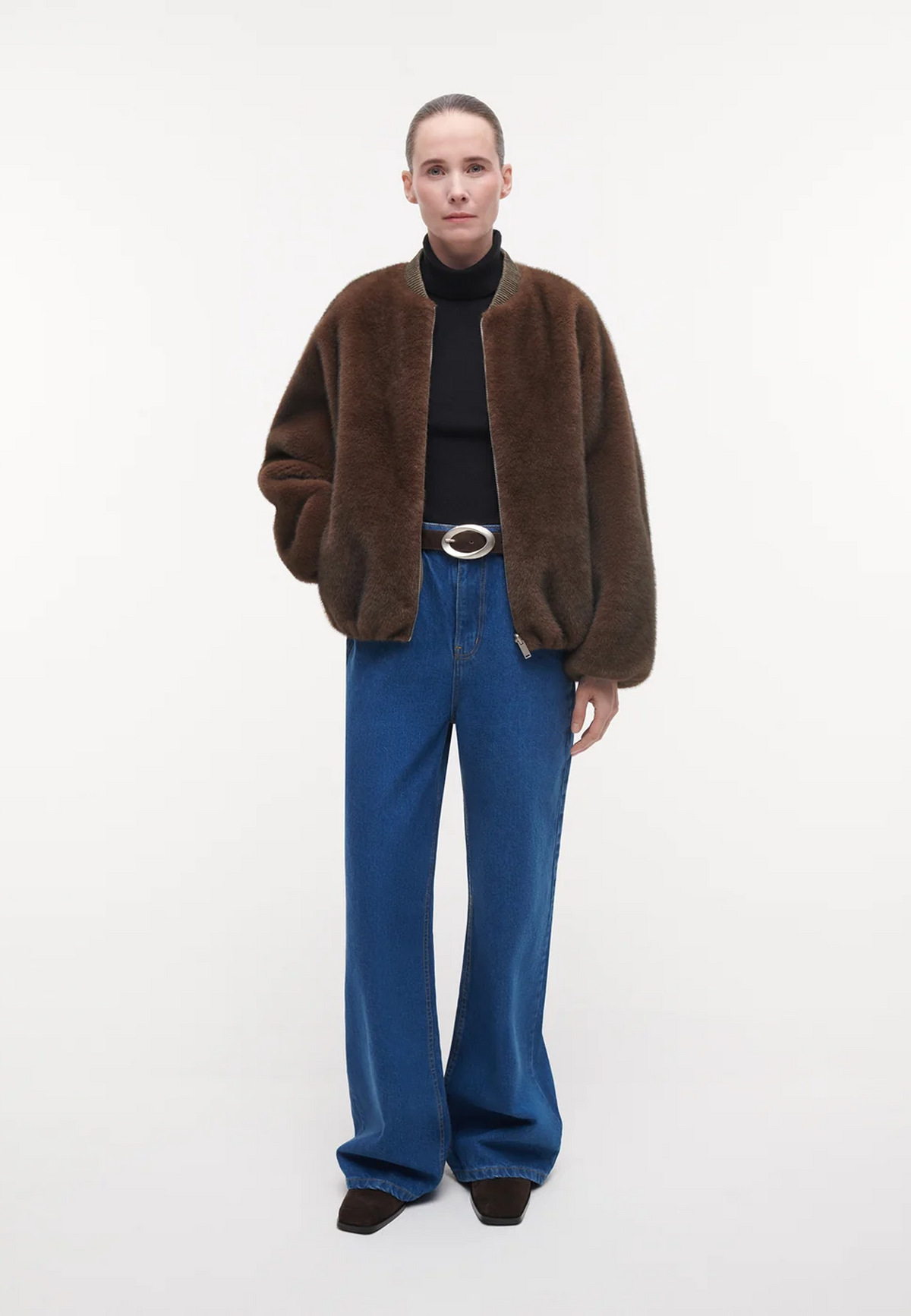 Etta Faux Fur Bomberjacke | Choco Mink