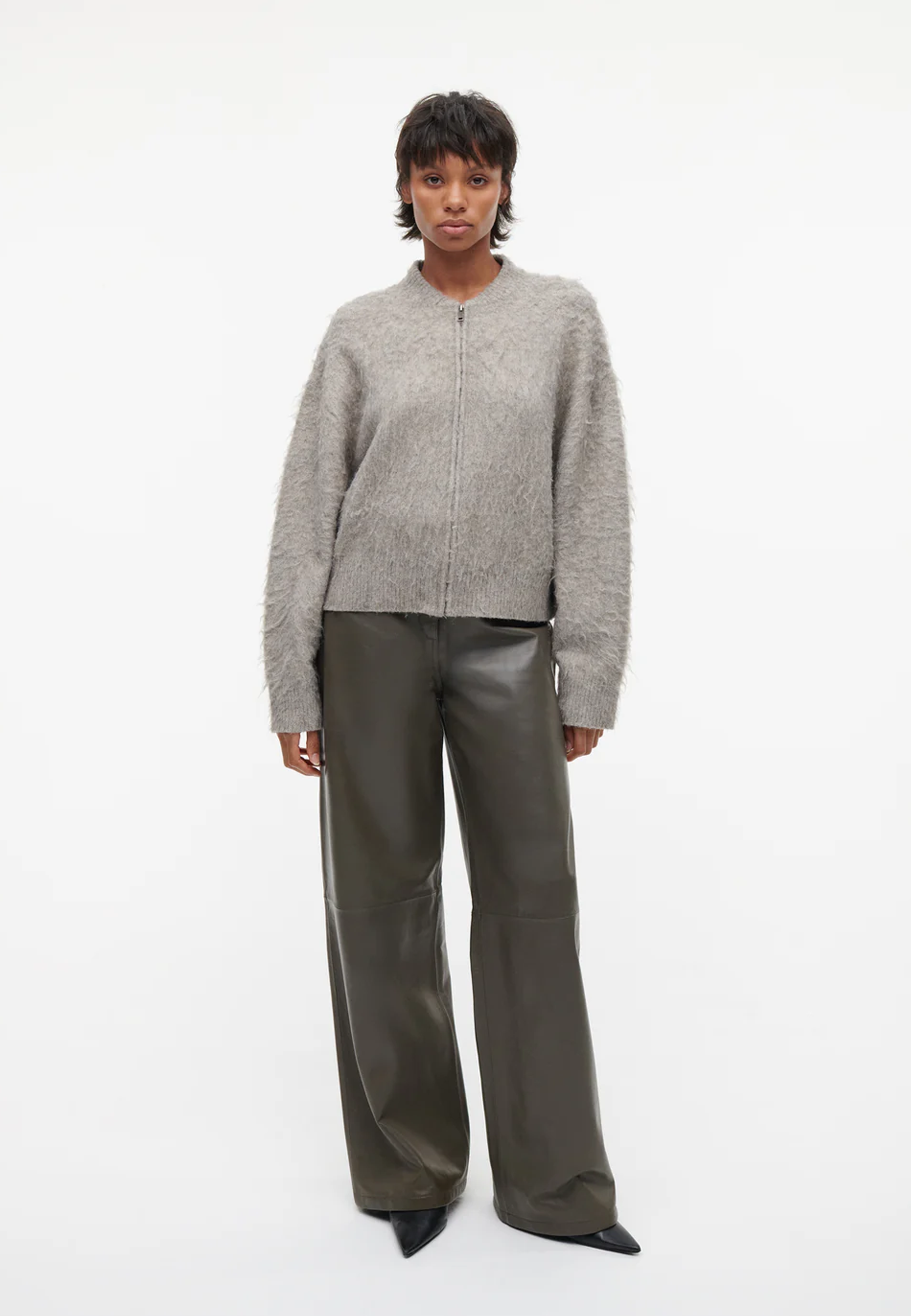 Harper Børstet Cardigan | Clay