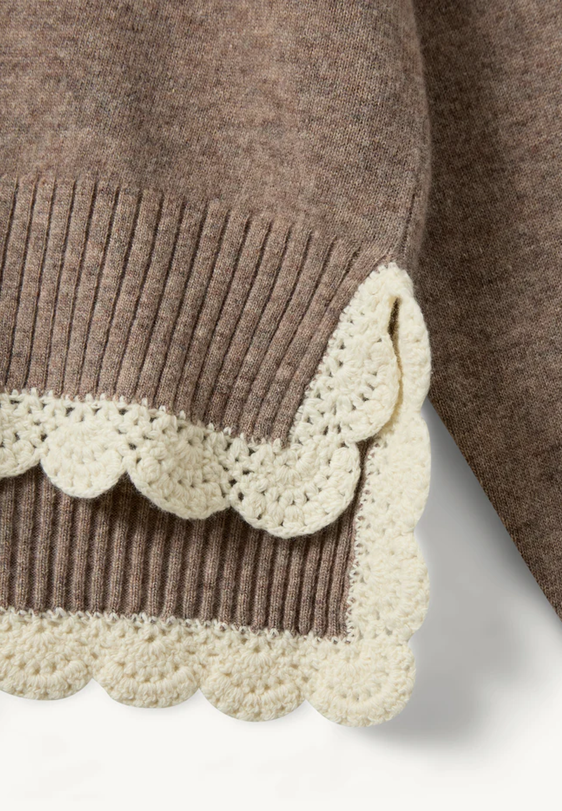 Como Crochet Pullover | Beige Melange