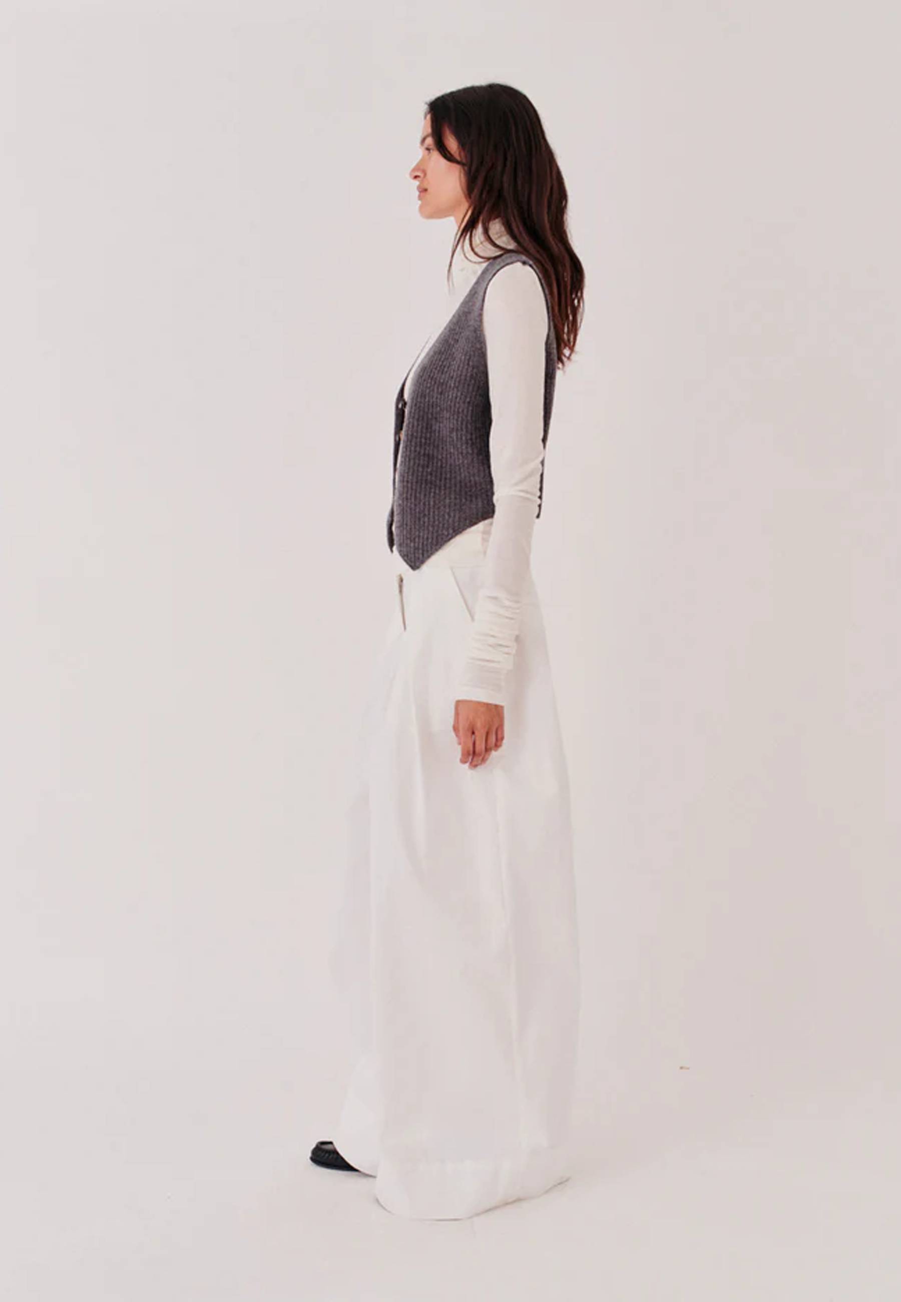 Como Strick Weste | Grey Melange