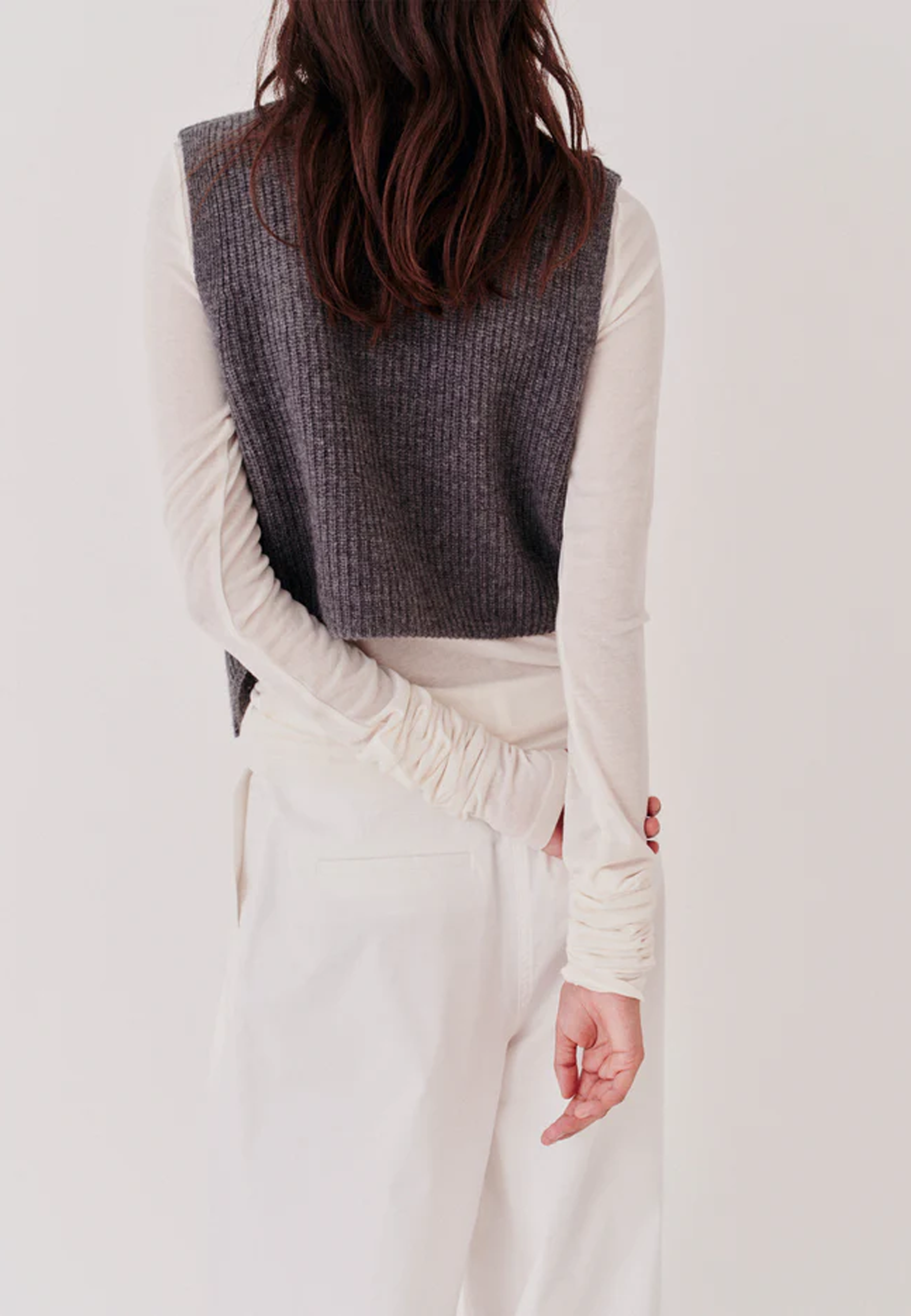 Como Strick Weste | Grey Melange