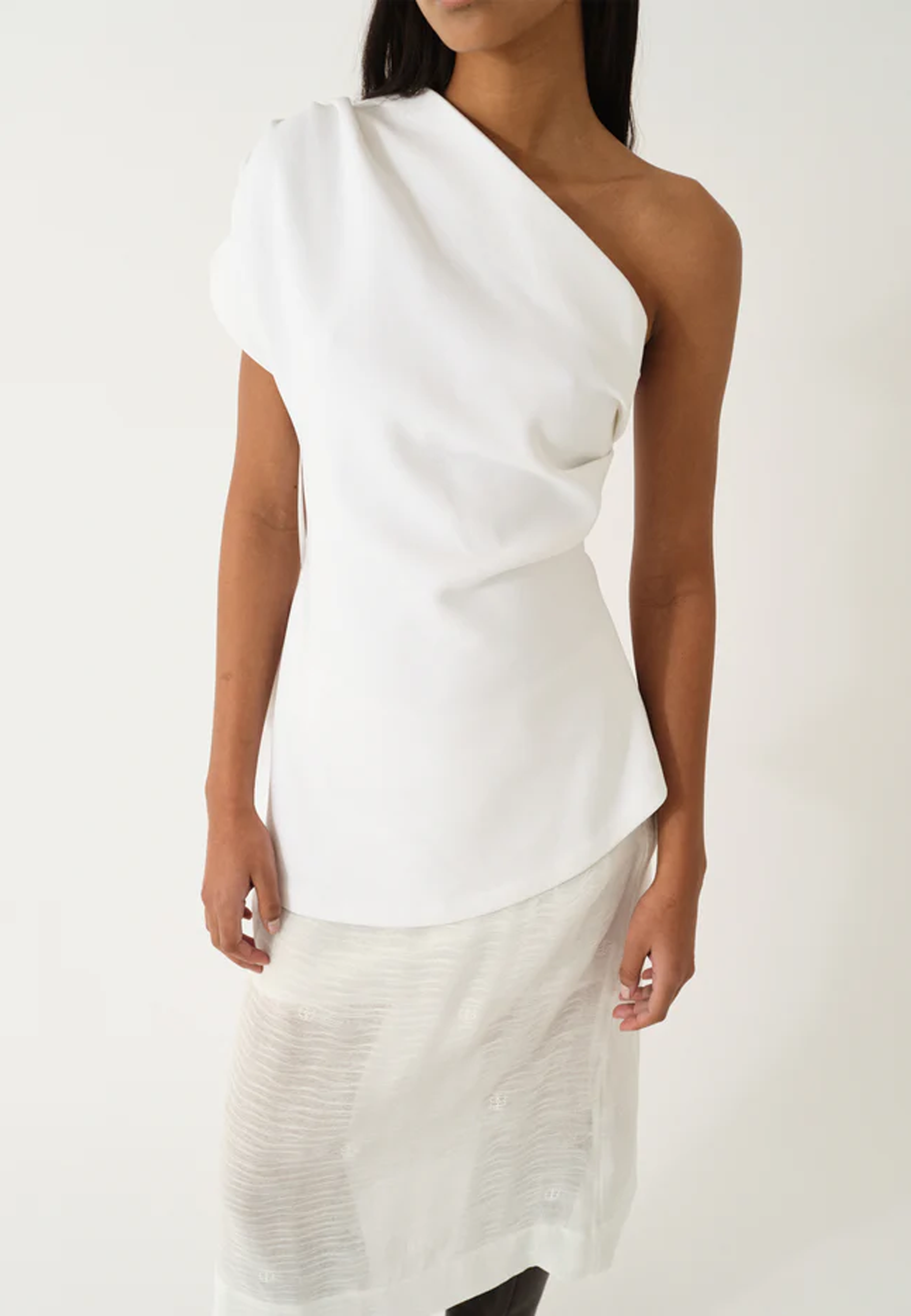 Glam Asymmetric T-Shirt | Cream