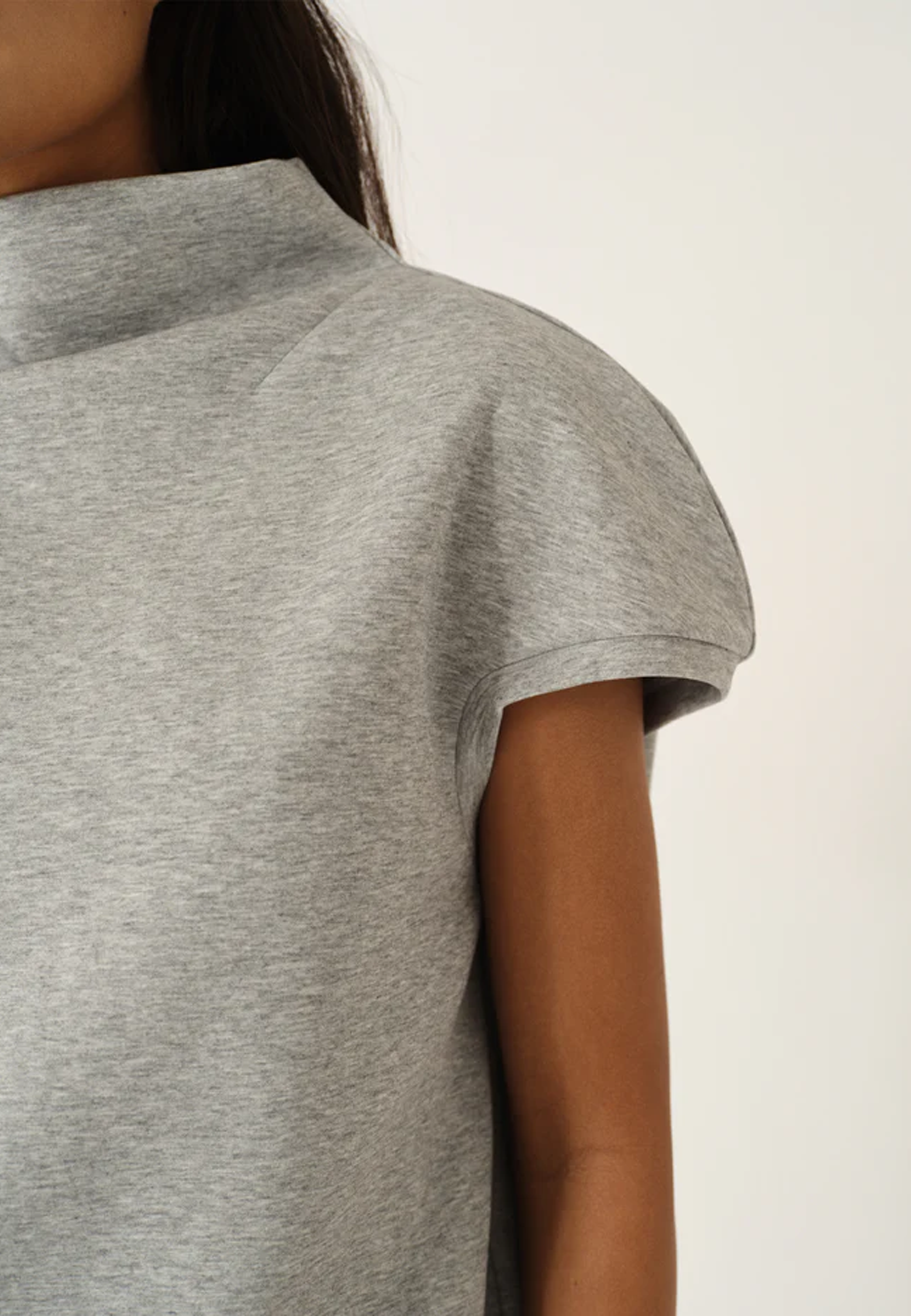 Glam Sweat T-Shirt | Grey Melange