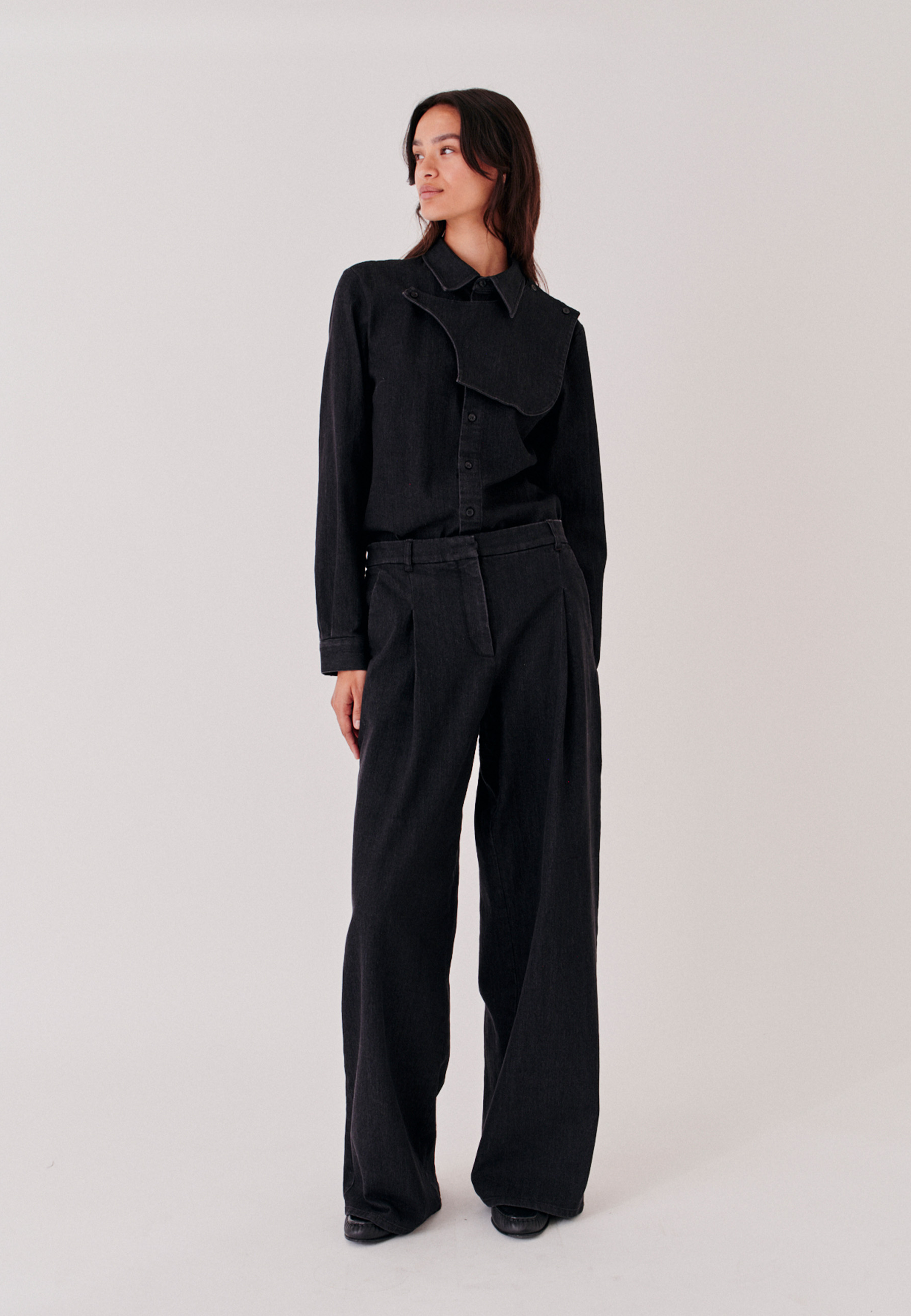 Merci Anagram Wide Leg Jeans | Sort denim