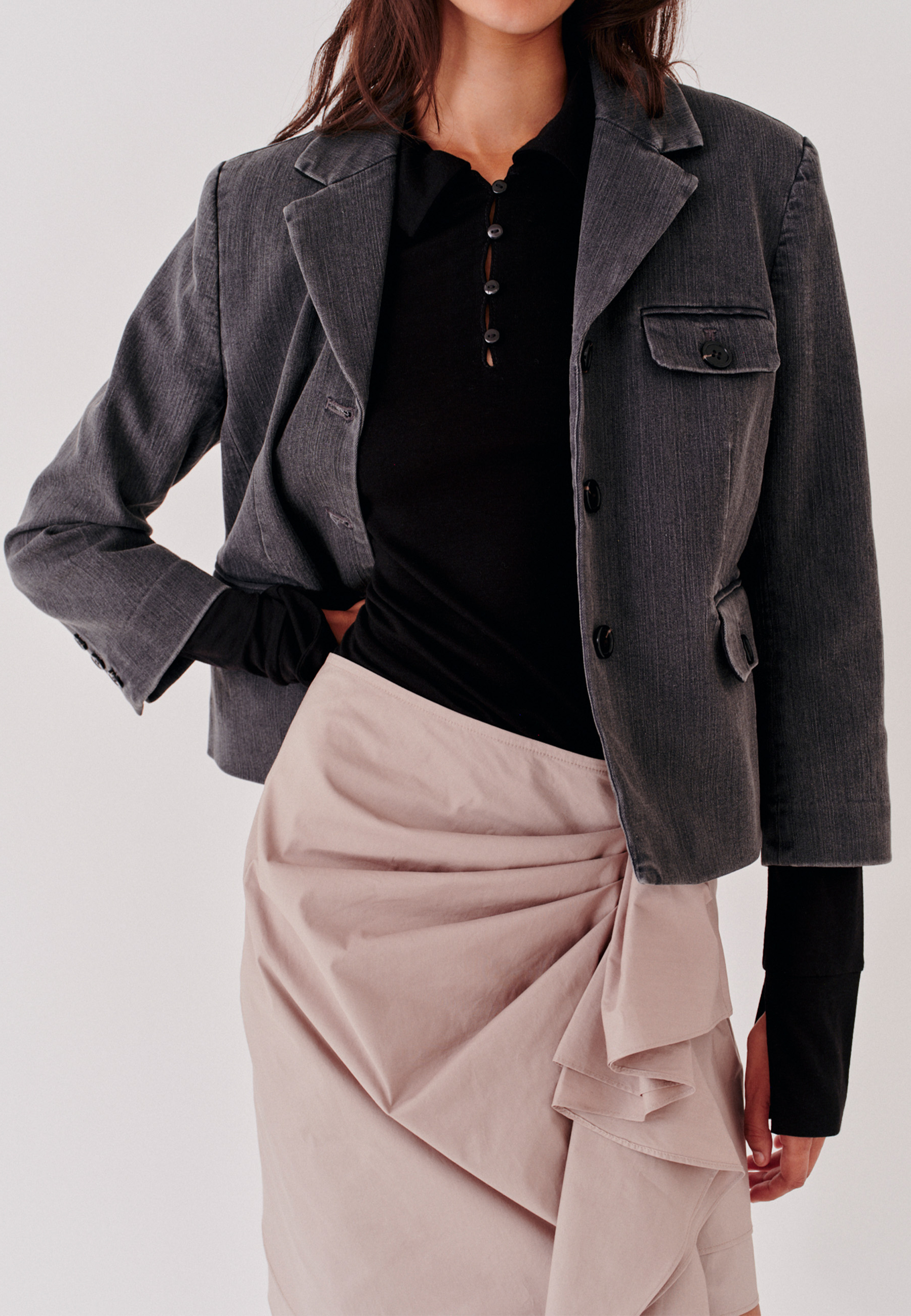 Merci Jeansjakke | Sort denim