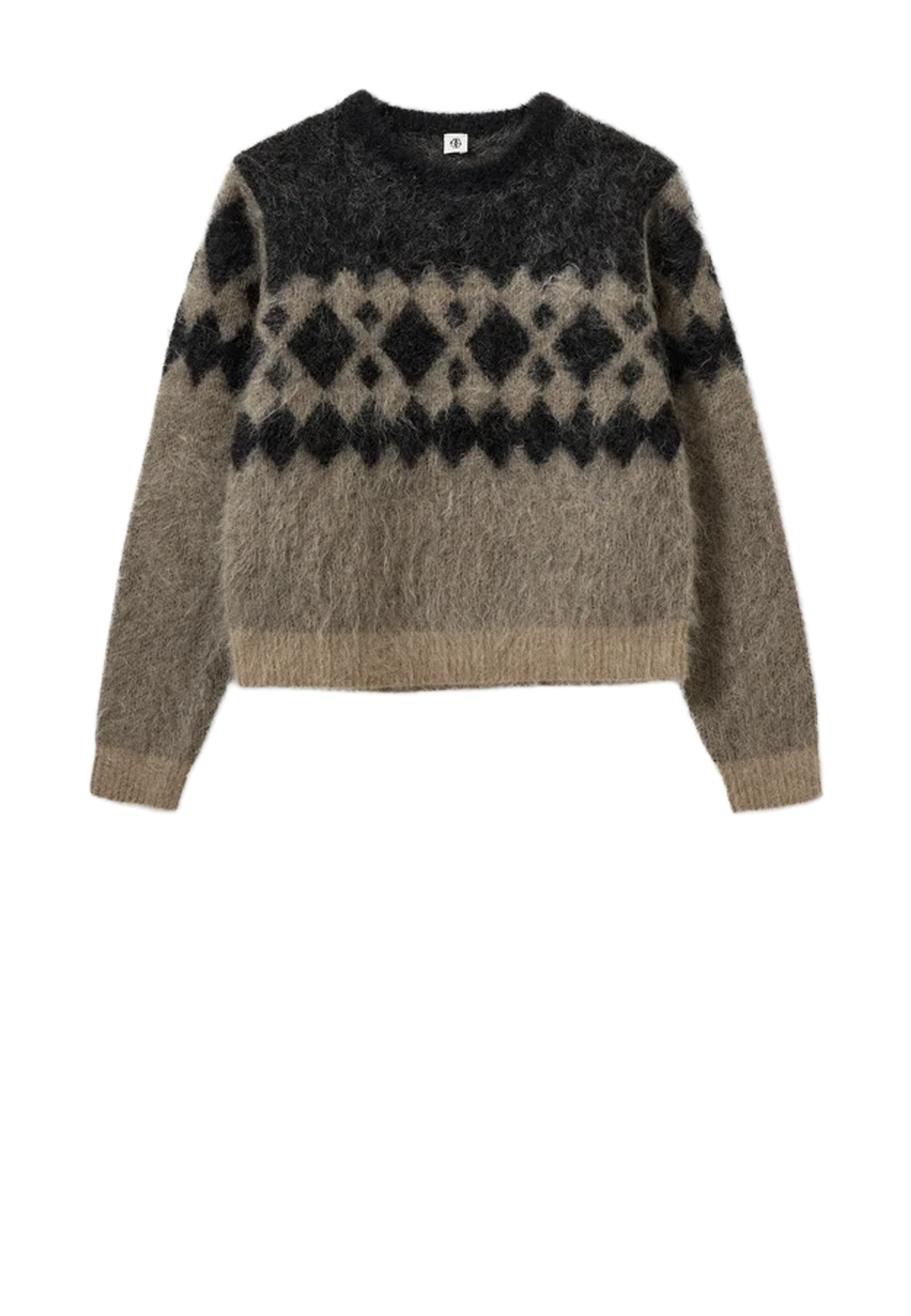 Roma Argyle Knit Pullover | Raw Black Artwork