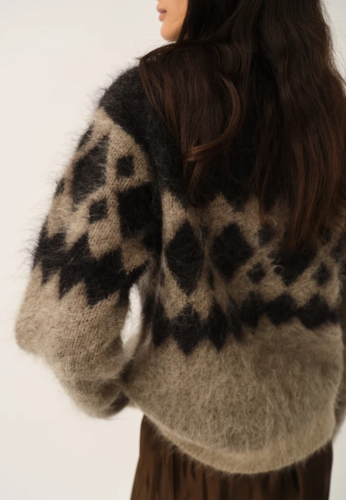 Roma Argyle Knit Pullover | Raw Black Artwork