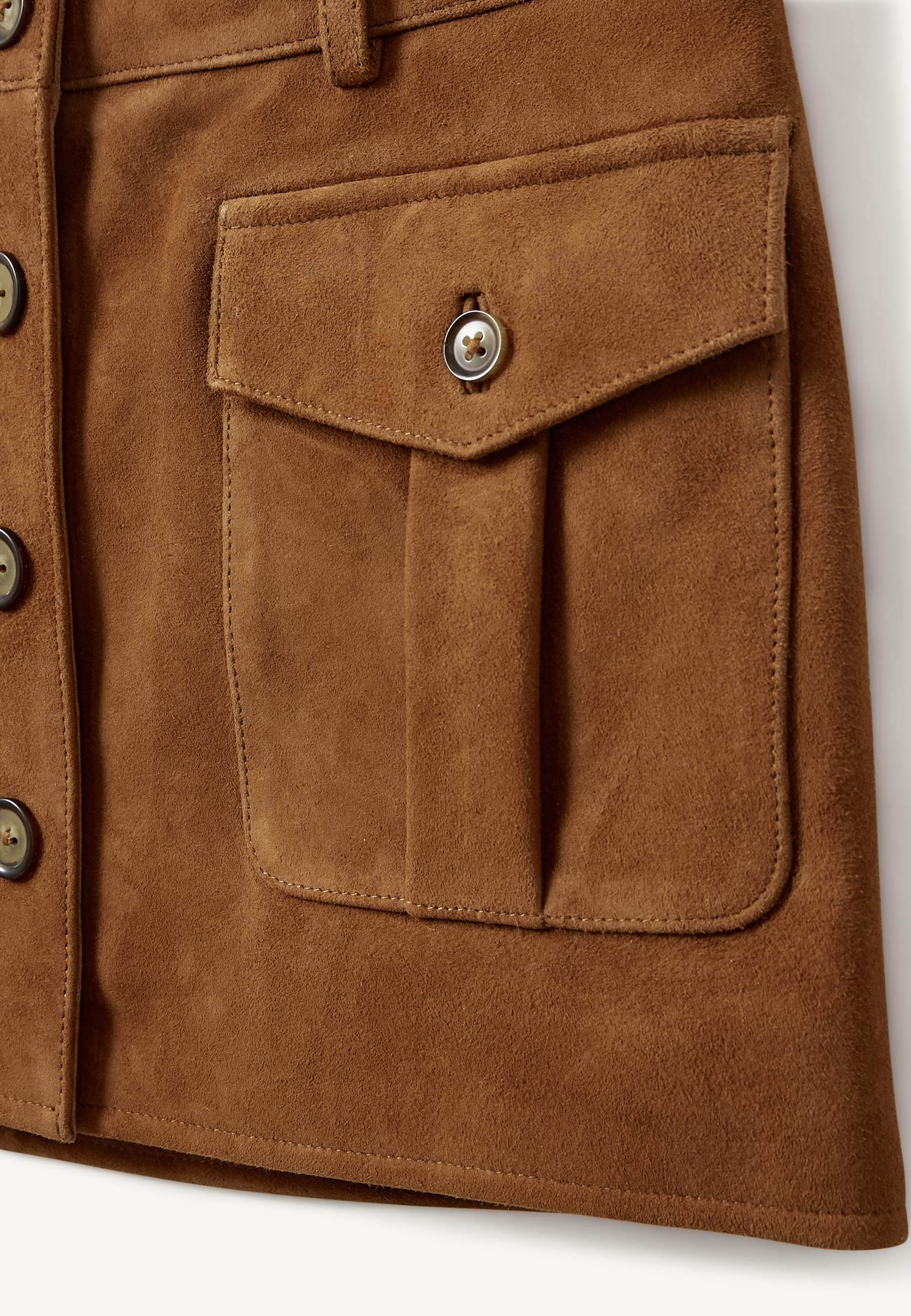 Suede Minirock | Hazelnut