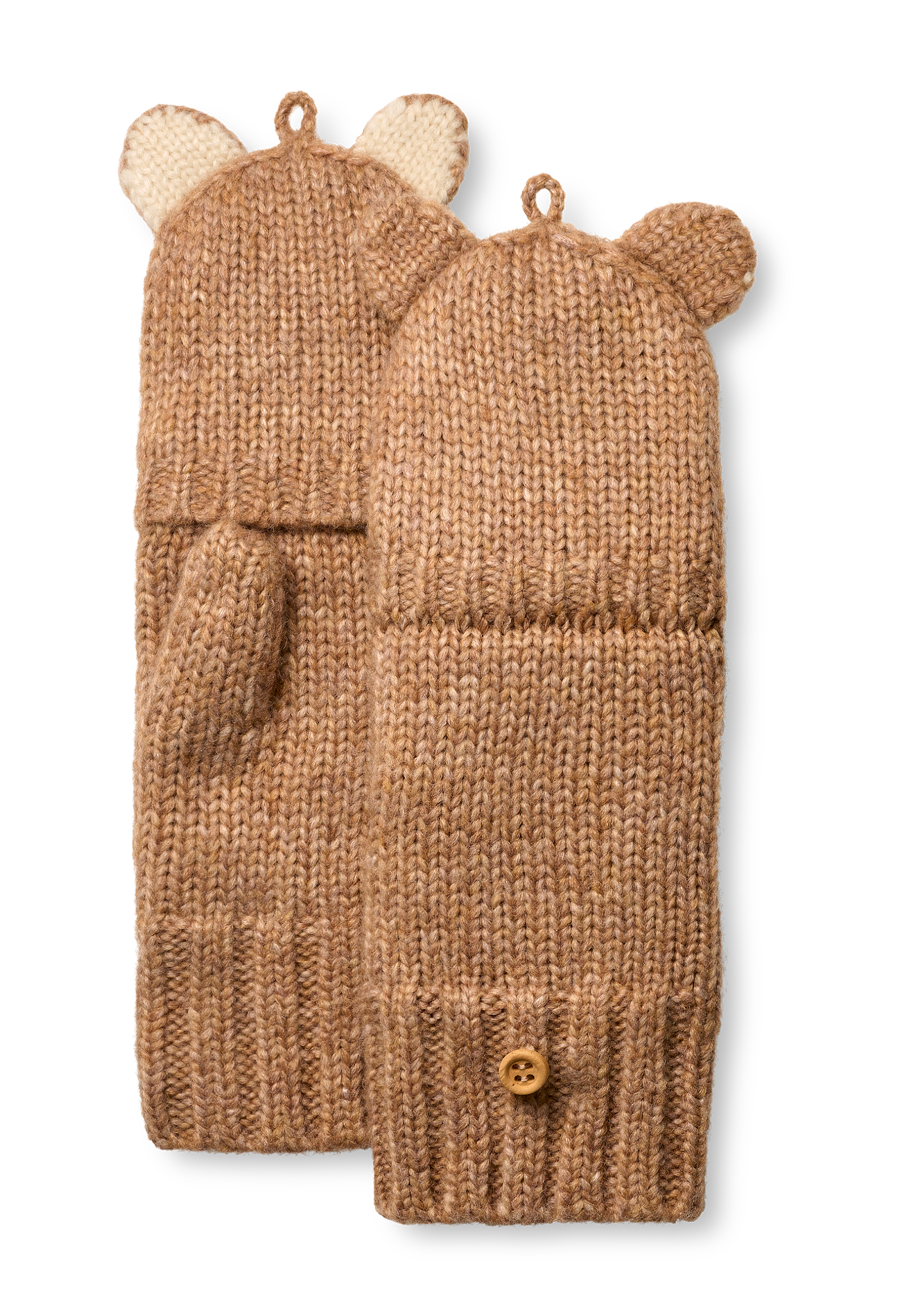 Kids Chunky Cat Fäustlinge | Camel