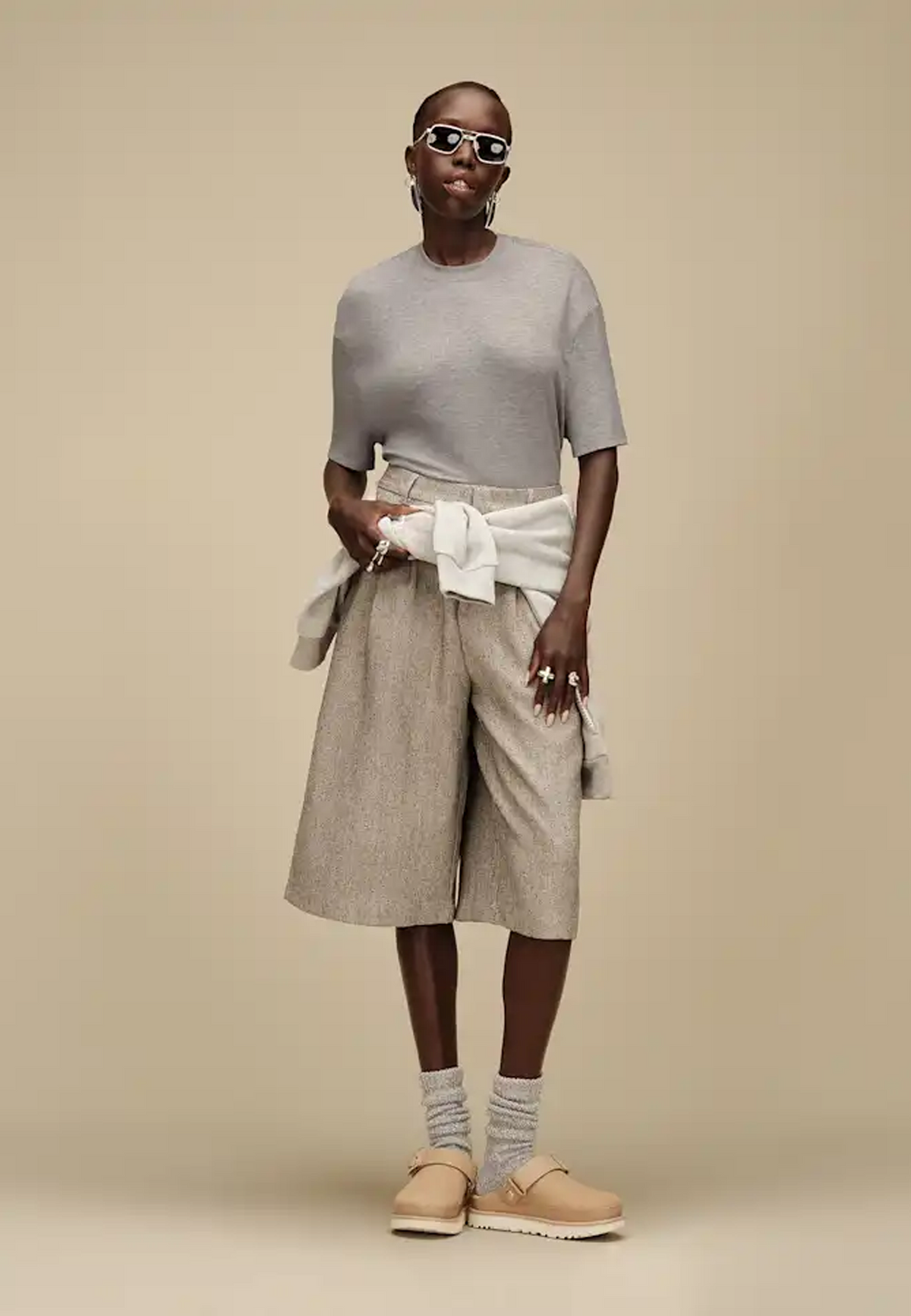 Tyla Slouchy Crew Socke | Grey Heather