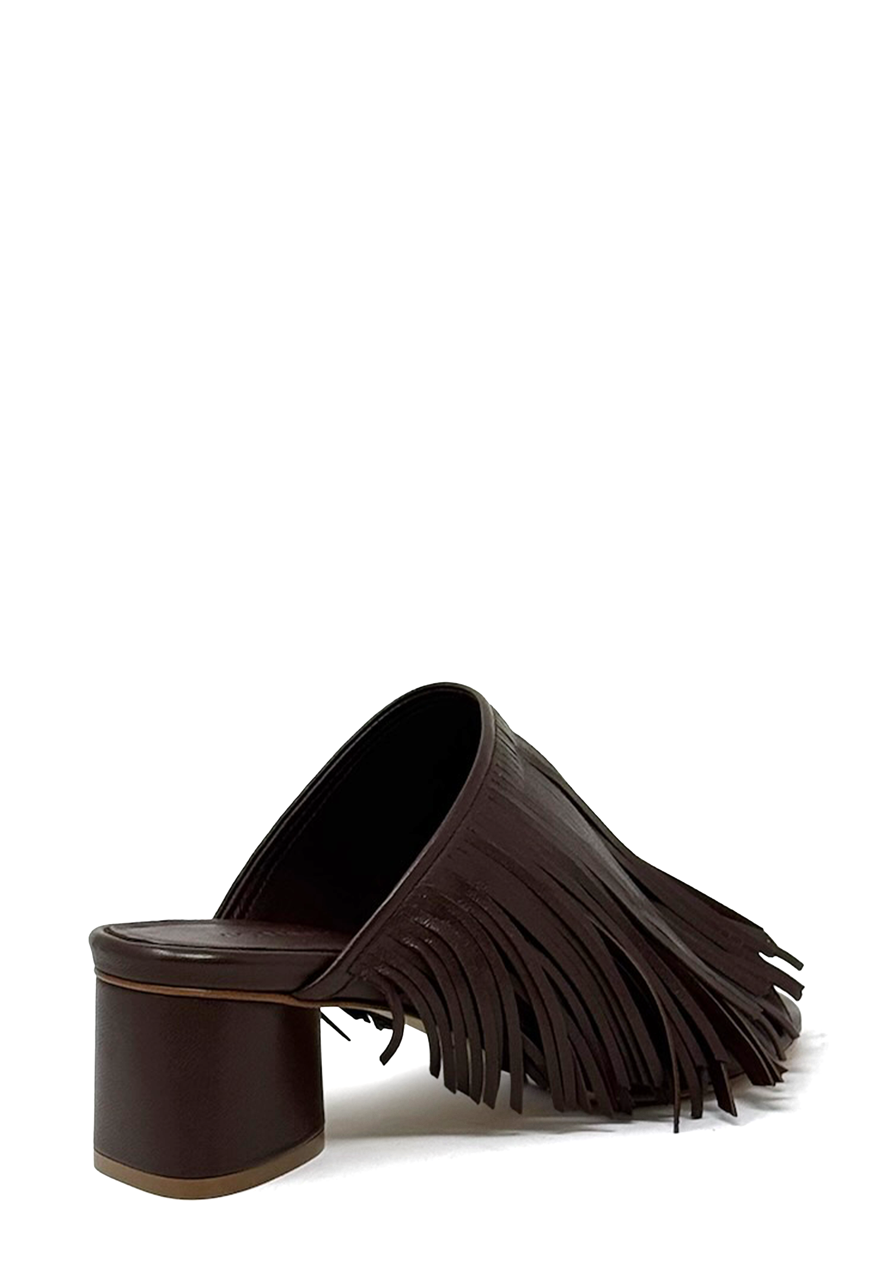 1K5602D Fringed Heel Mule | Brown
