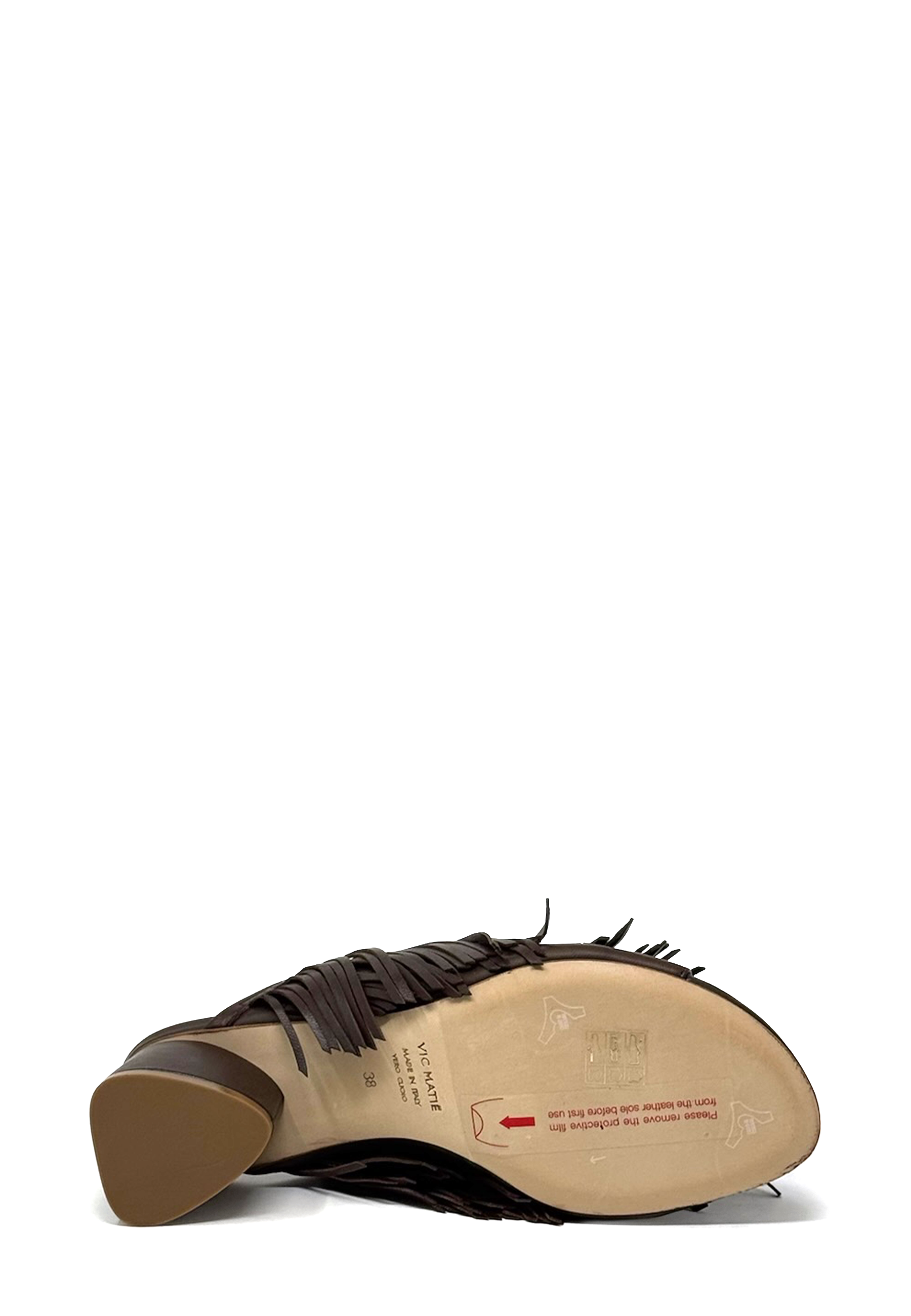 1K5602D Fringed Heel Mule | Brown