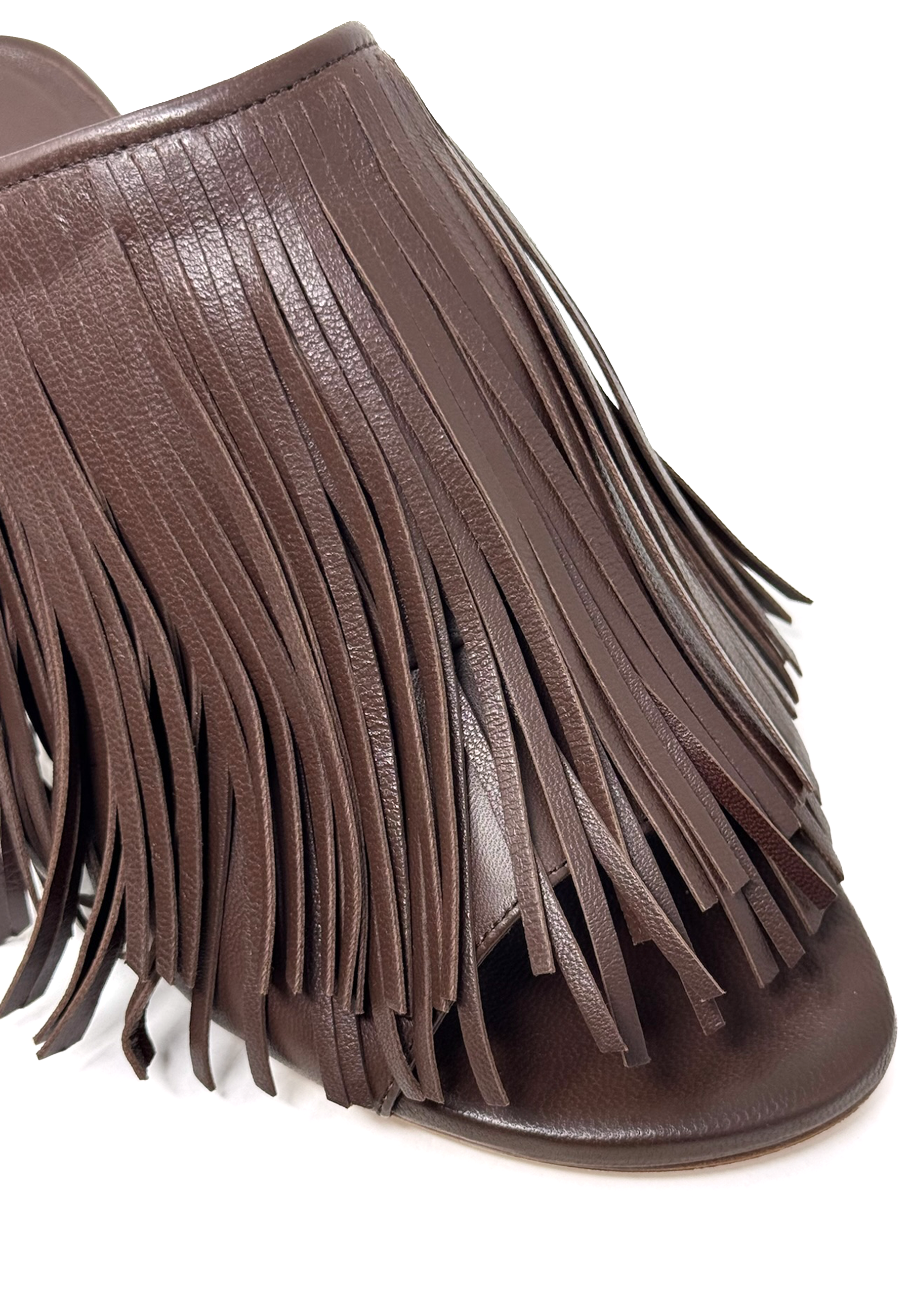 1K5602D Fringed Heel Mule | Brown