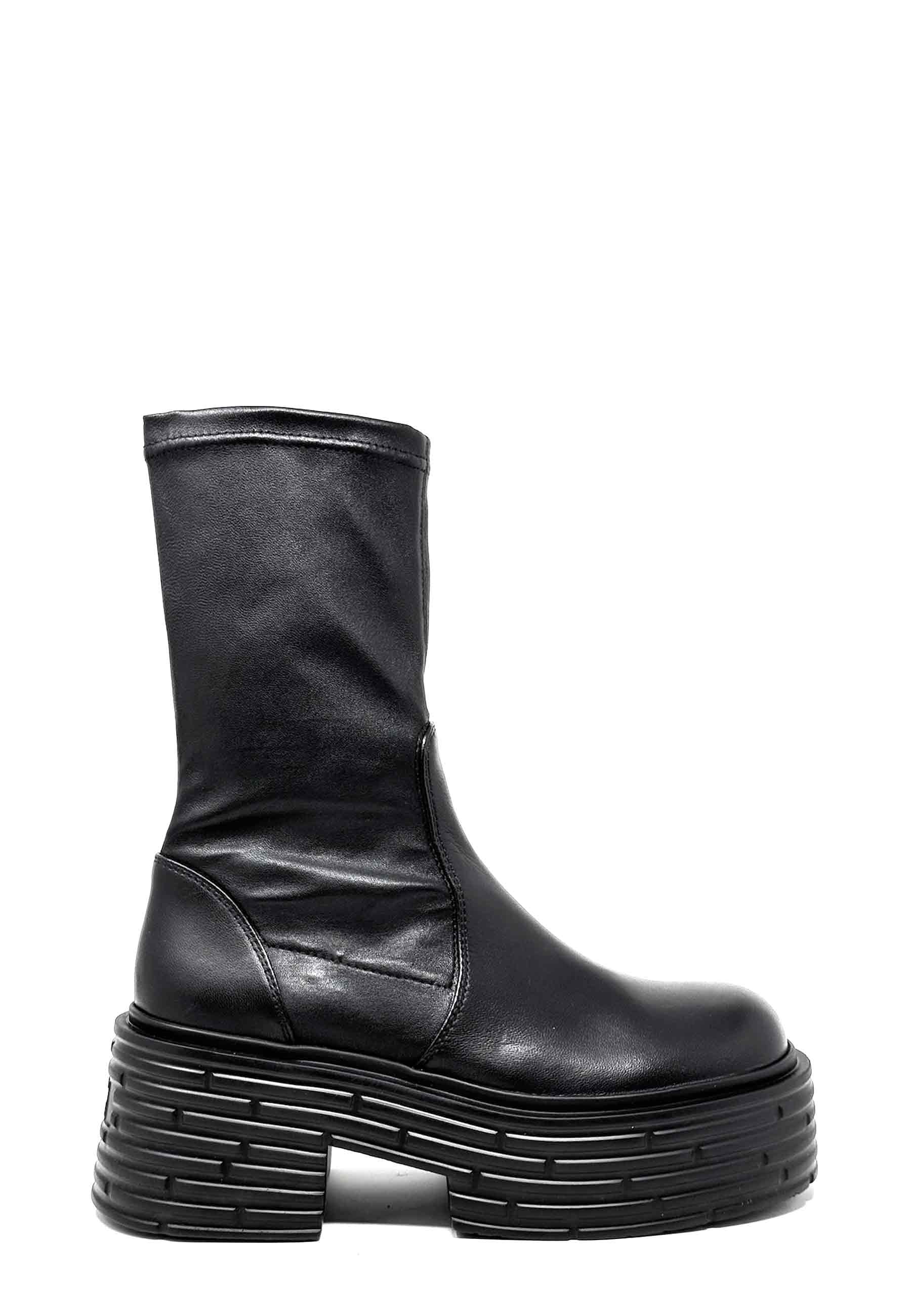 Lignes Stretch Plateau Boot | Nero