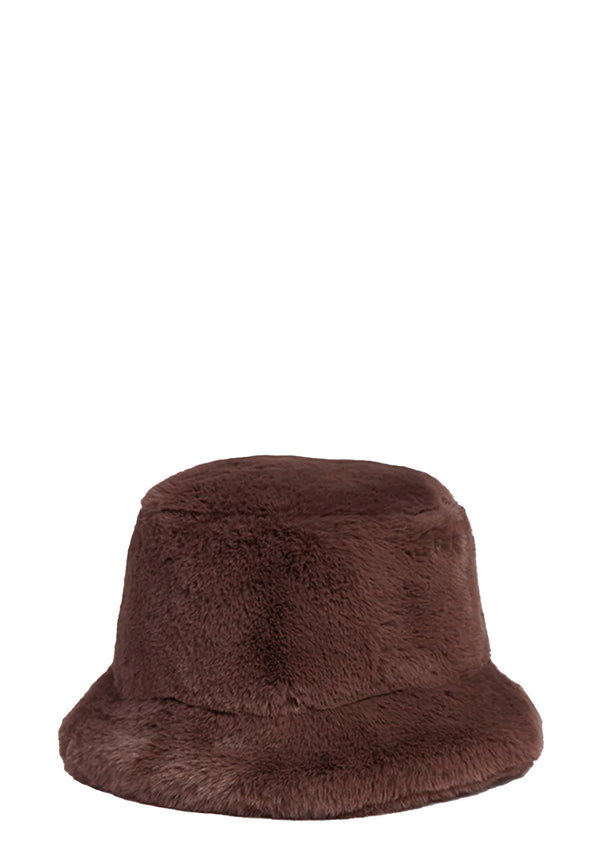 Amara Faux Fur Bucket Hat | Espresso