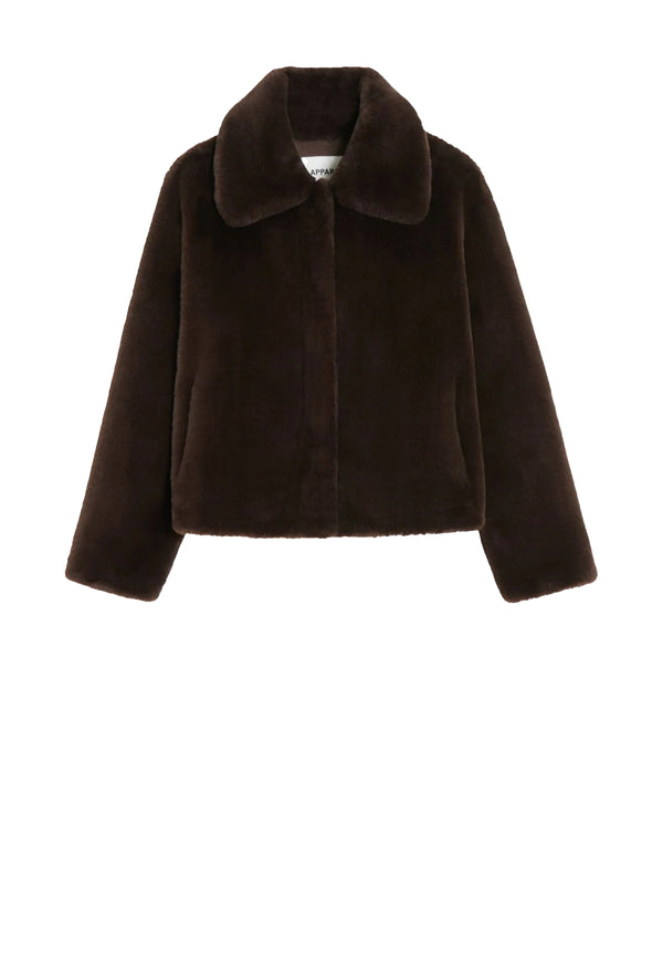 Elis Fake Fur Jacket | Espresso