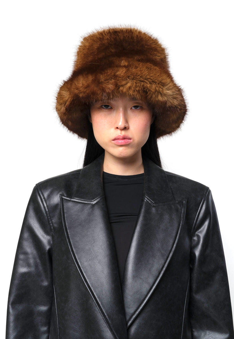 Gilly Faux Fur Bucket Hat | Mink