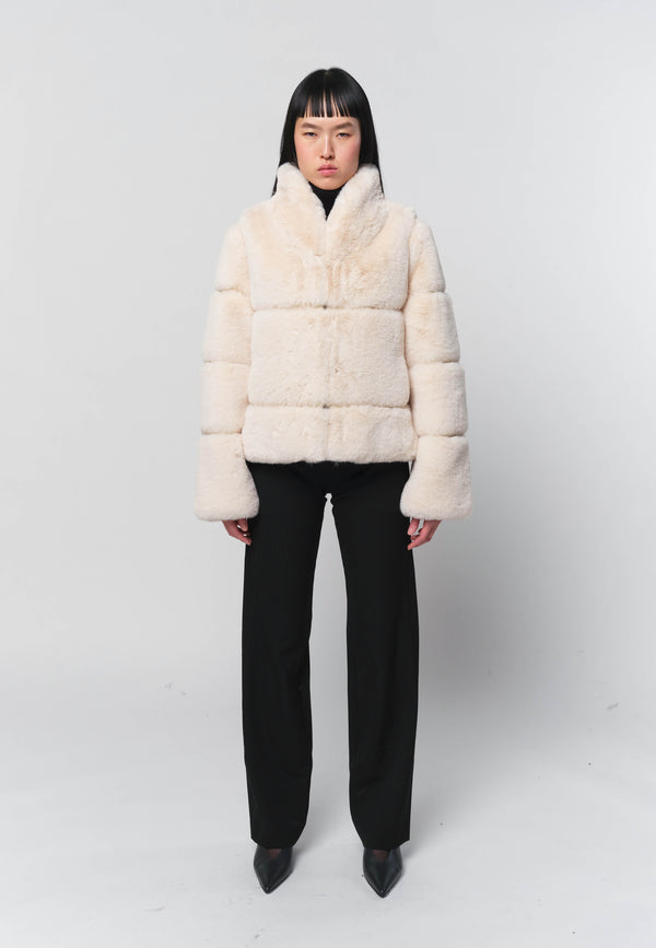 Sai Fake Fur Jacket | Cream