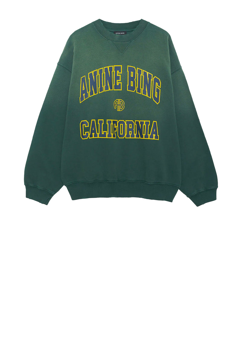 Jaci Sweatshirt | Anine Bing California Washed Faded Green