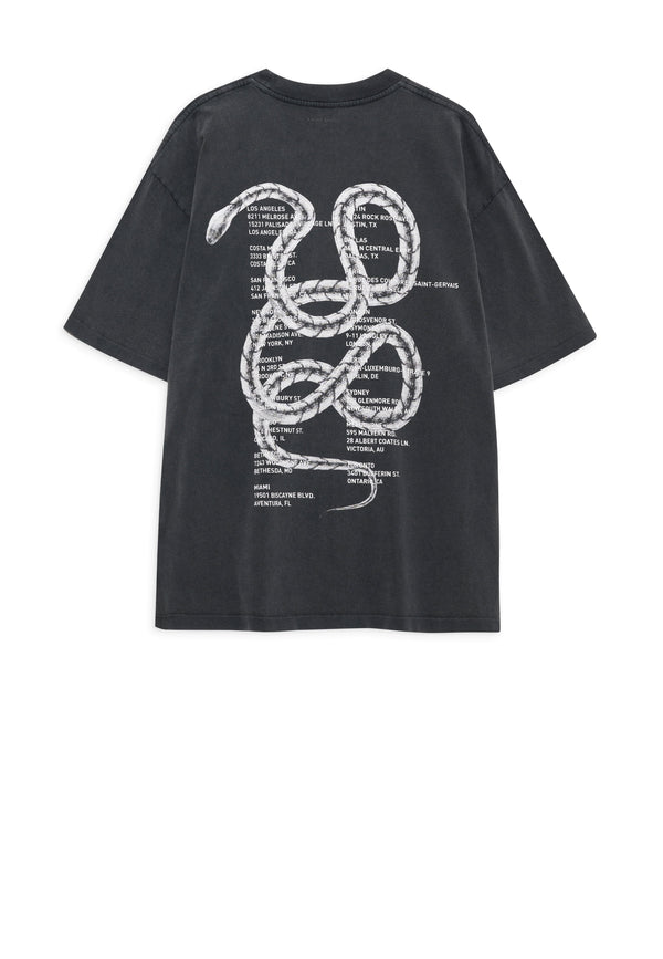 Kent T-Shirt | Washed Charcoal Twisted Snake