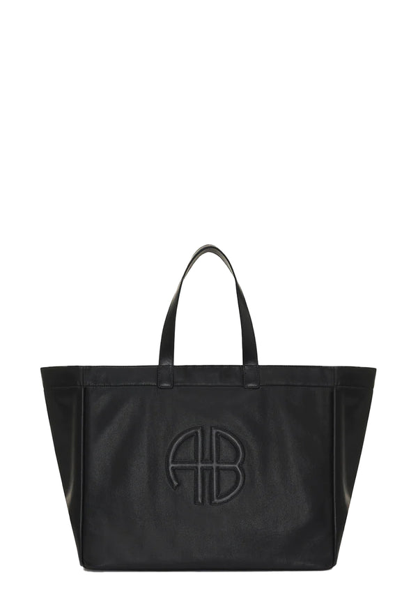 Large Rio Tote Bag | Black Recycled Leather
