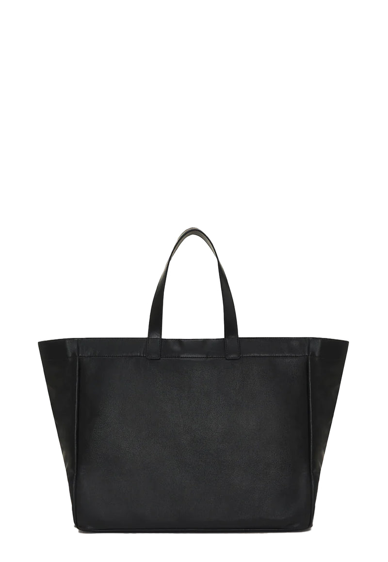 Large Rio Tote Tasche | Black Recycled Leather
